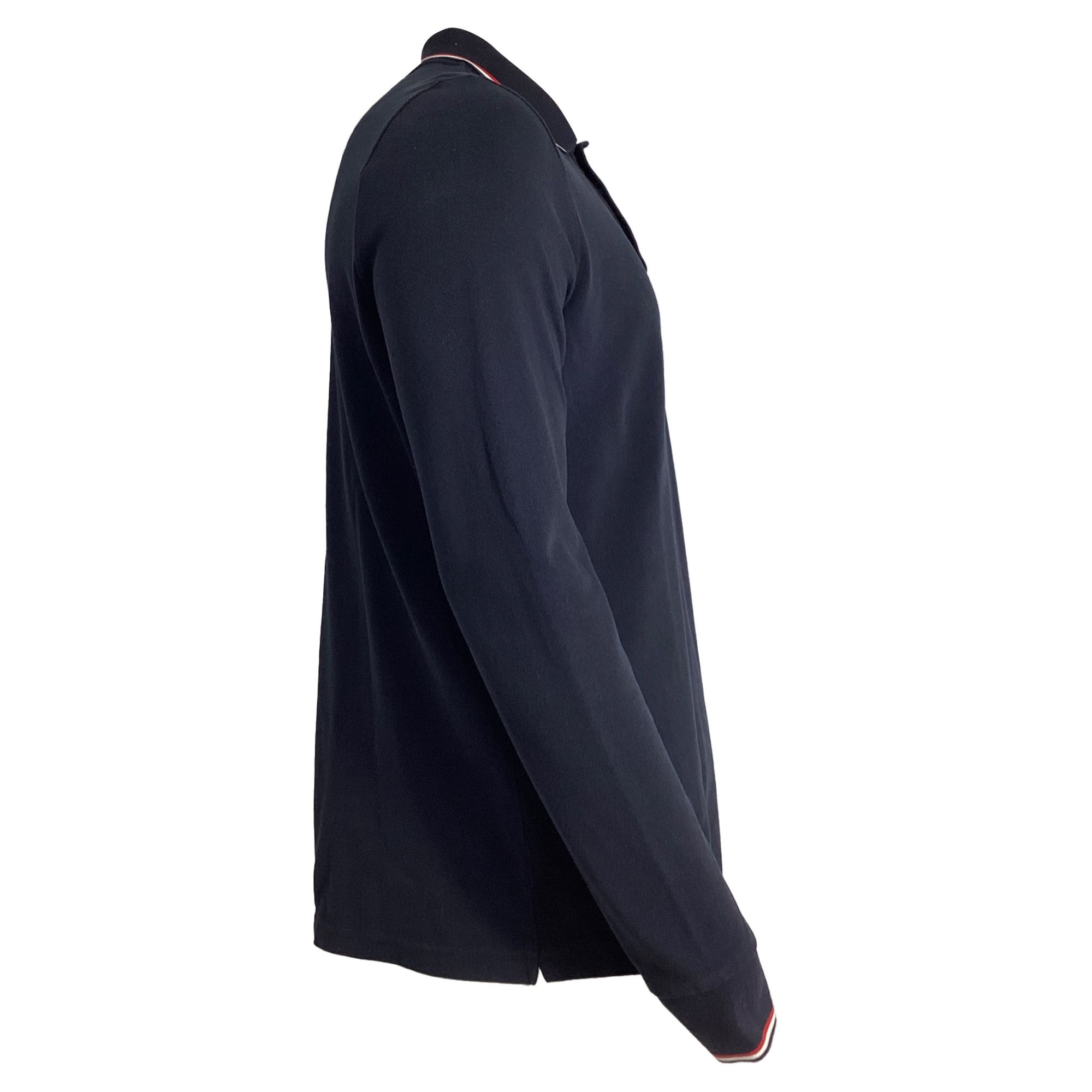 Moncler Moncler Patch-Detail Long-Sleeved Polo Shirt in Navy Blue Co Size US XXL / EU 58 / 5 - 3 Thumbnail