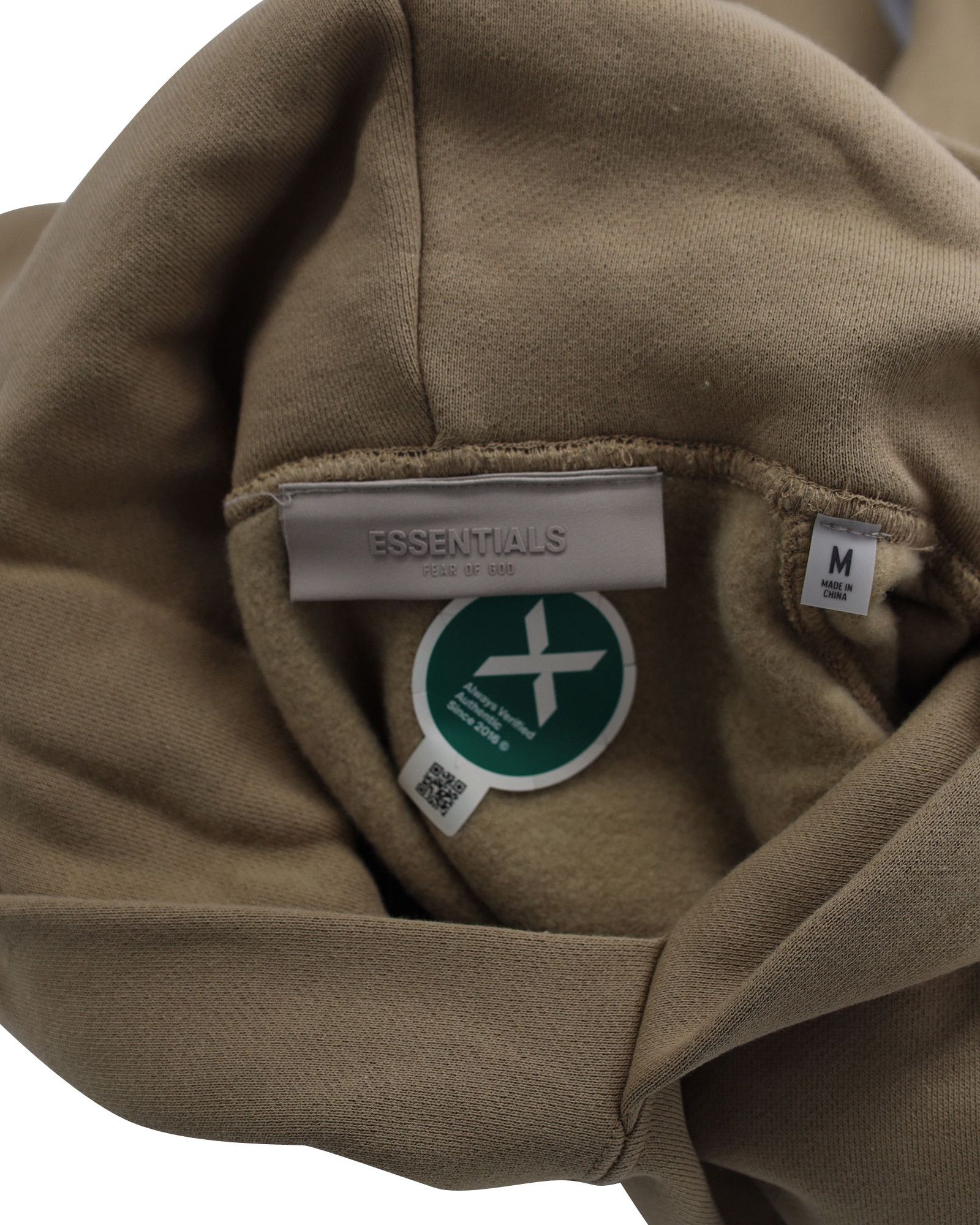 Fear of God Fear Of God Essentials Logo-Flocked Hoodie in Tan Cotton-Ble Size US S / EU 44-46 / 1 - 3 Thumbnail