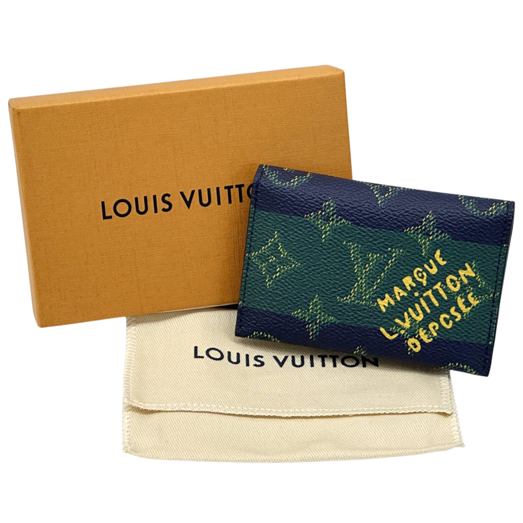 Louis Vuitton Louis Vuitton Business Card Holder/Card Case Monogram Heritage Women's Men's Brand Portecarte Slim Navy Green M25796 Size ONE SIZE - 6 Thumbnail