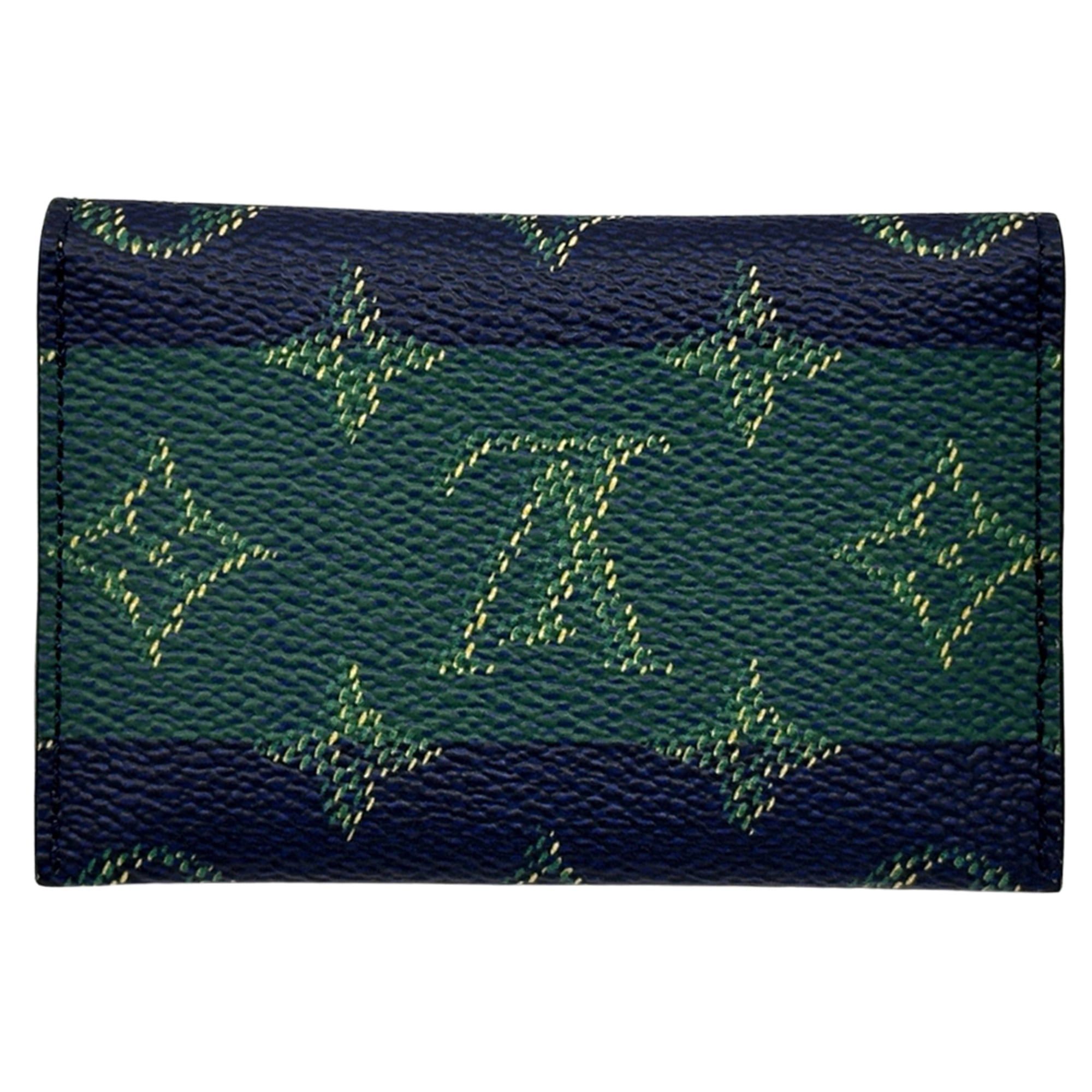 Louis Vuitton Louis Vuitton Business Card Holder/Card Case Monogram Heritage Women's Men's Brand Portecarte Slim Navy Green M25796 Size ONE SIZE - 2 Thumbnail