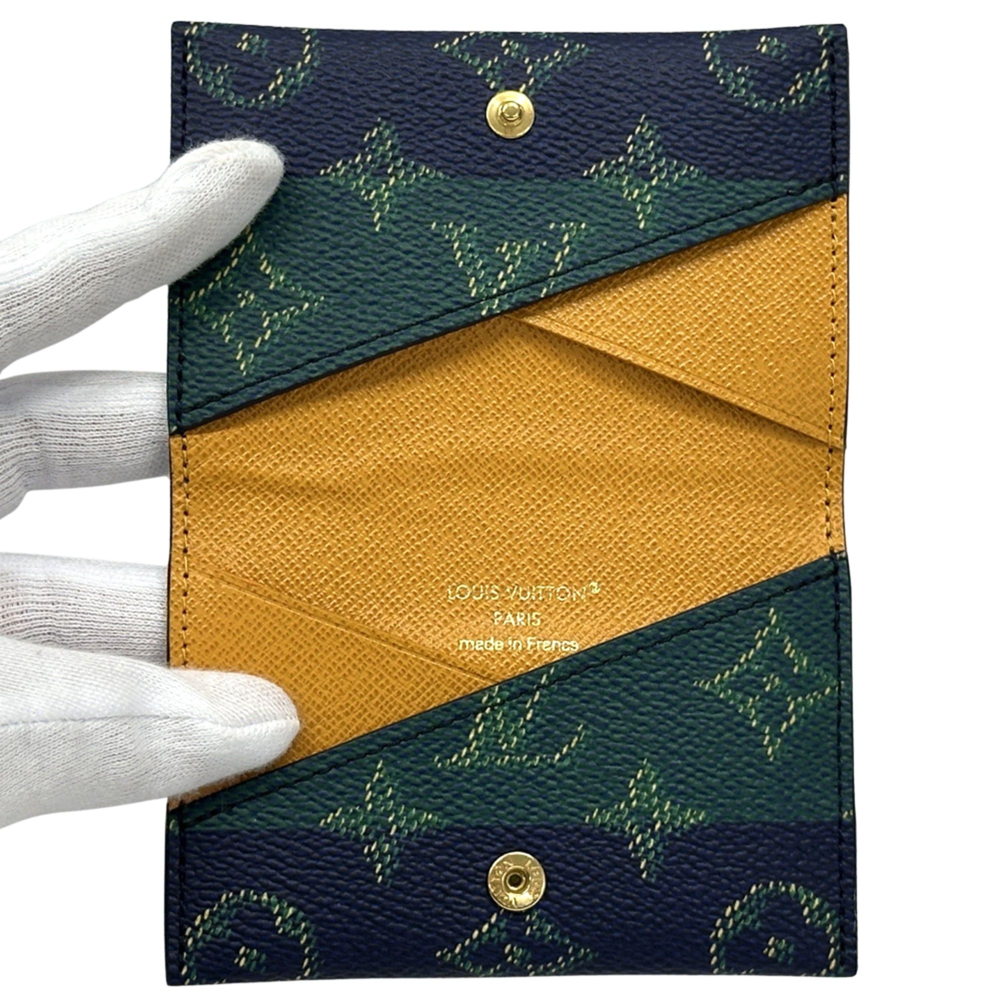 Louis Vuitton Louis Vuitton Business Card Holder/Card Case Monogram Heritage Women's Men's Brand Portecarte Slim Navy Green M25796 Size ONE SIZE - 4 Thumbnail