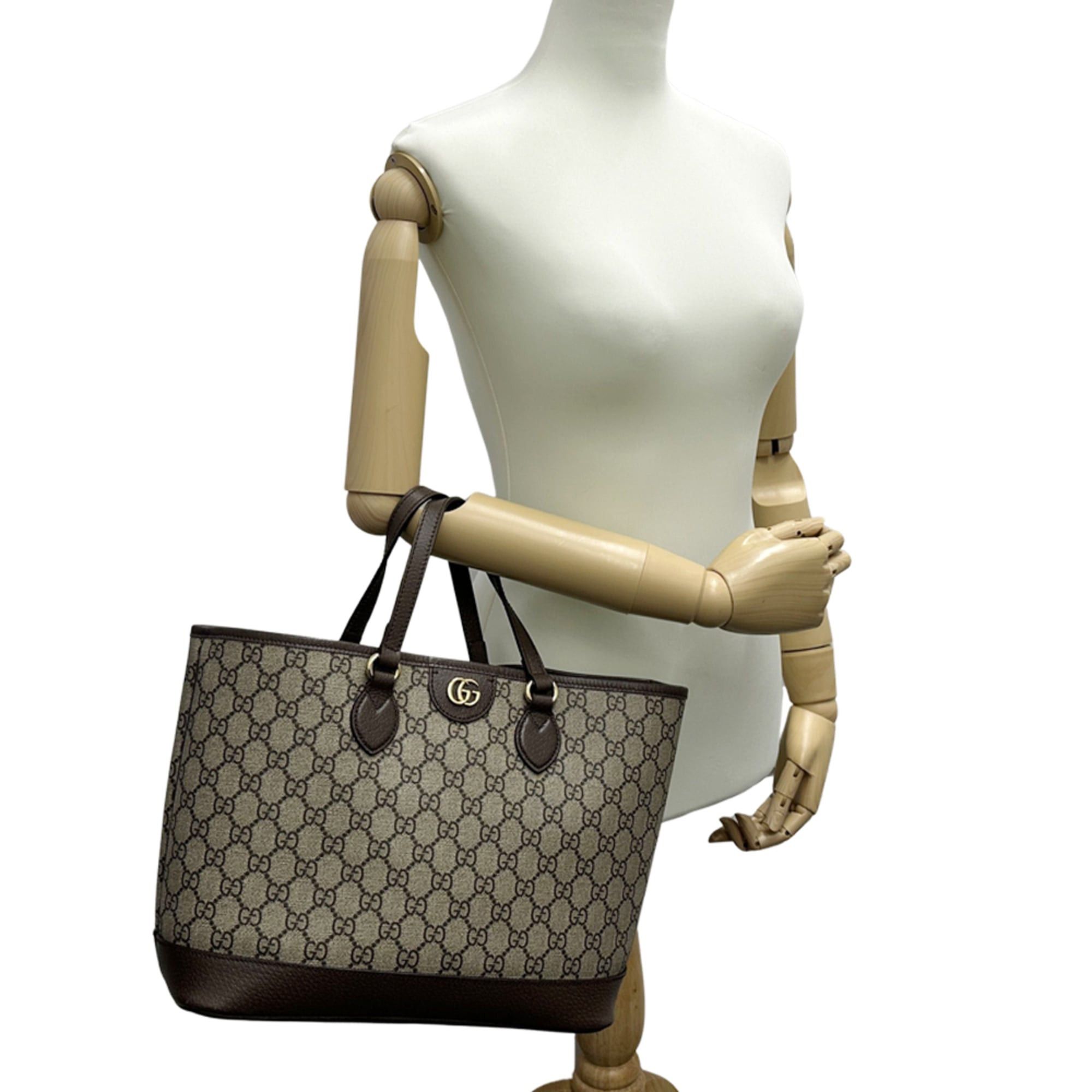Gucci Gucci Women's Handbag, GG Supreme Petite Marmont Tote Bag, Brown, Shoulder Bag Size ONE SIZE - 8 Thumbnail