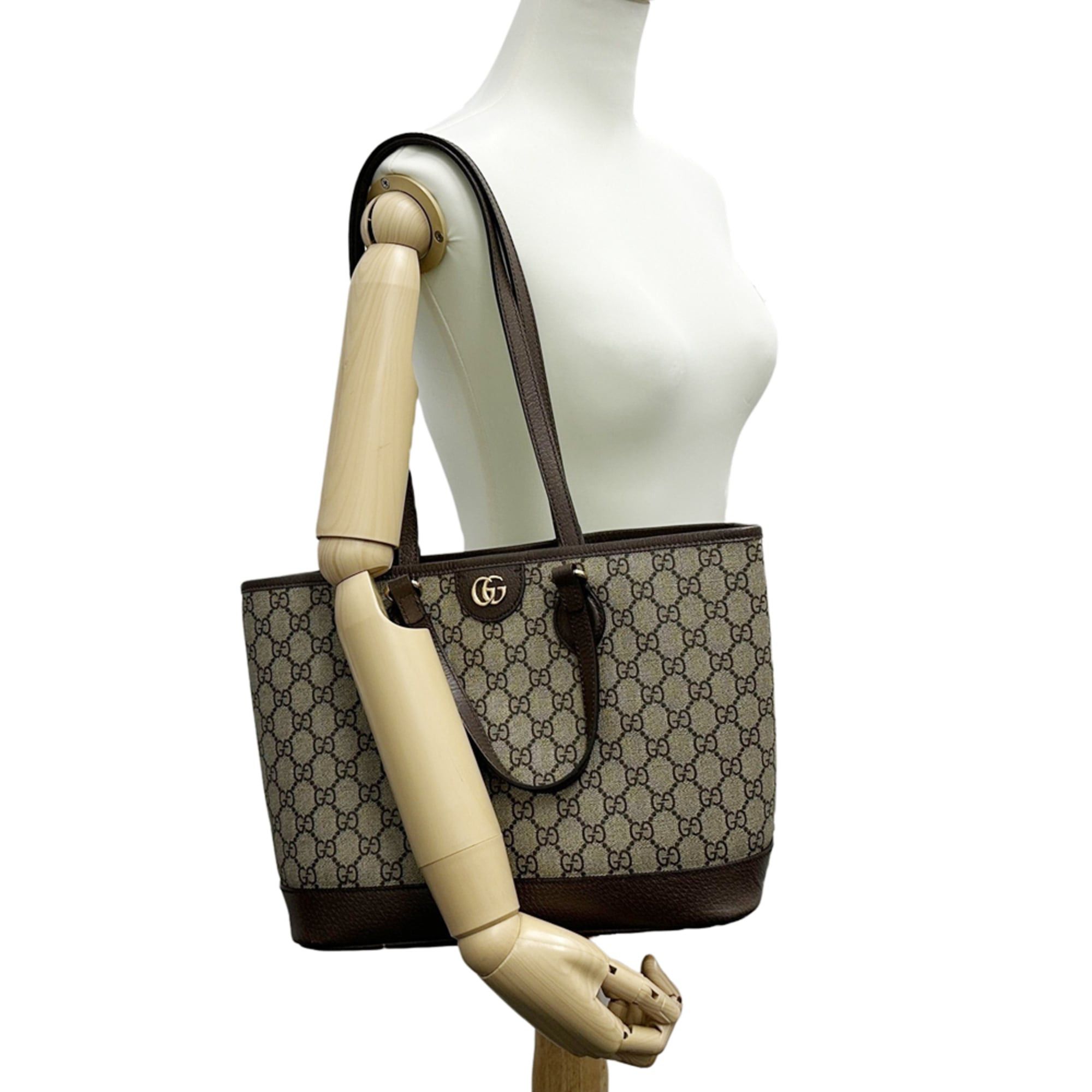 Gucci Gucci Women's Handbag, GG Supreme Petite Marmont Tote Bag, Brown, Shoulder Bag Size ONE SIZE - 7 Thumbnail