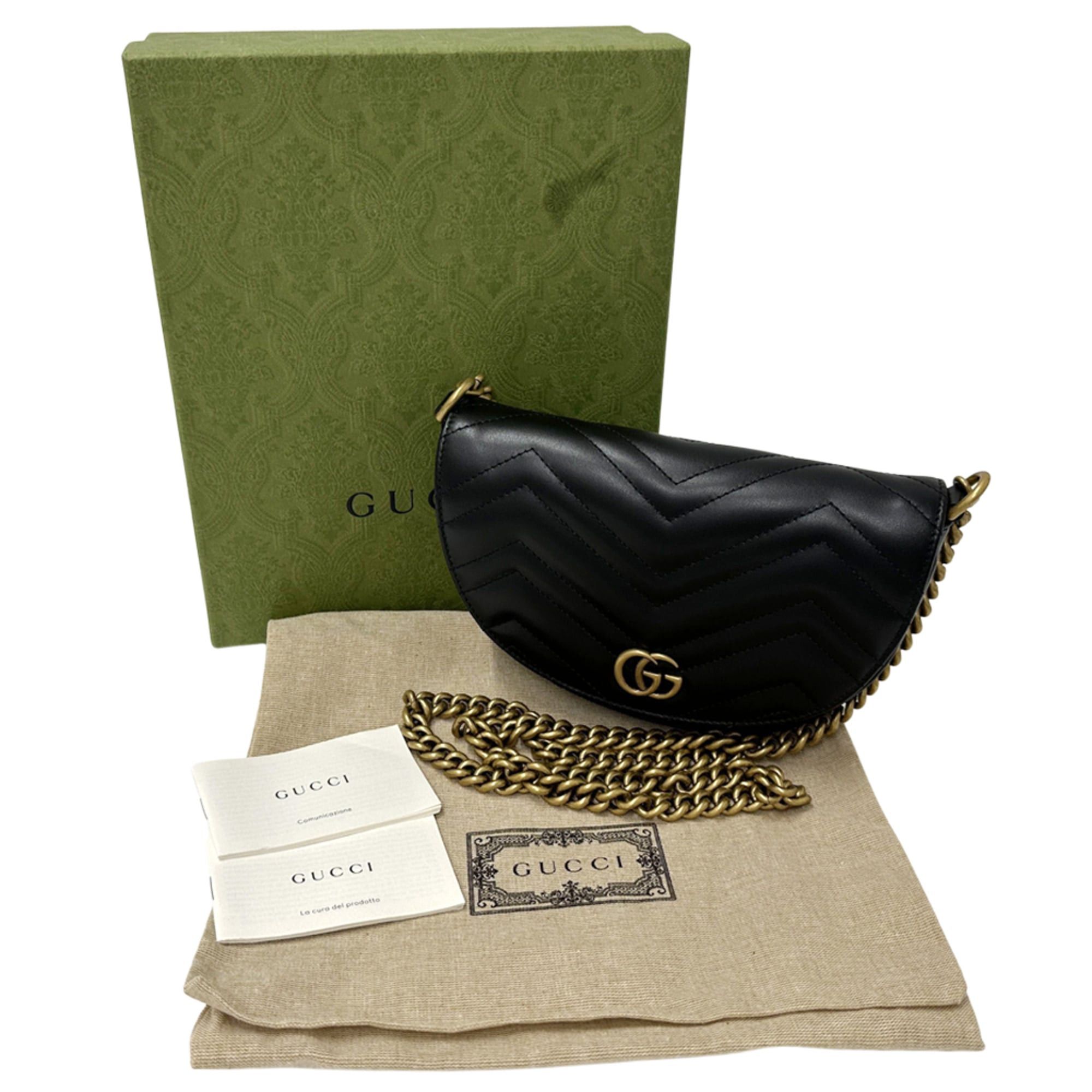 Gucci Gucci Women's Handbag, GG Marmont, Leather, Chain Shoulder Bag, Black, 746431, Quilted, Crossbody Size ONE SIZE - 8 Thumbnail