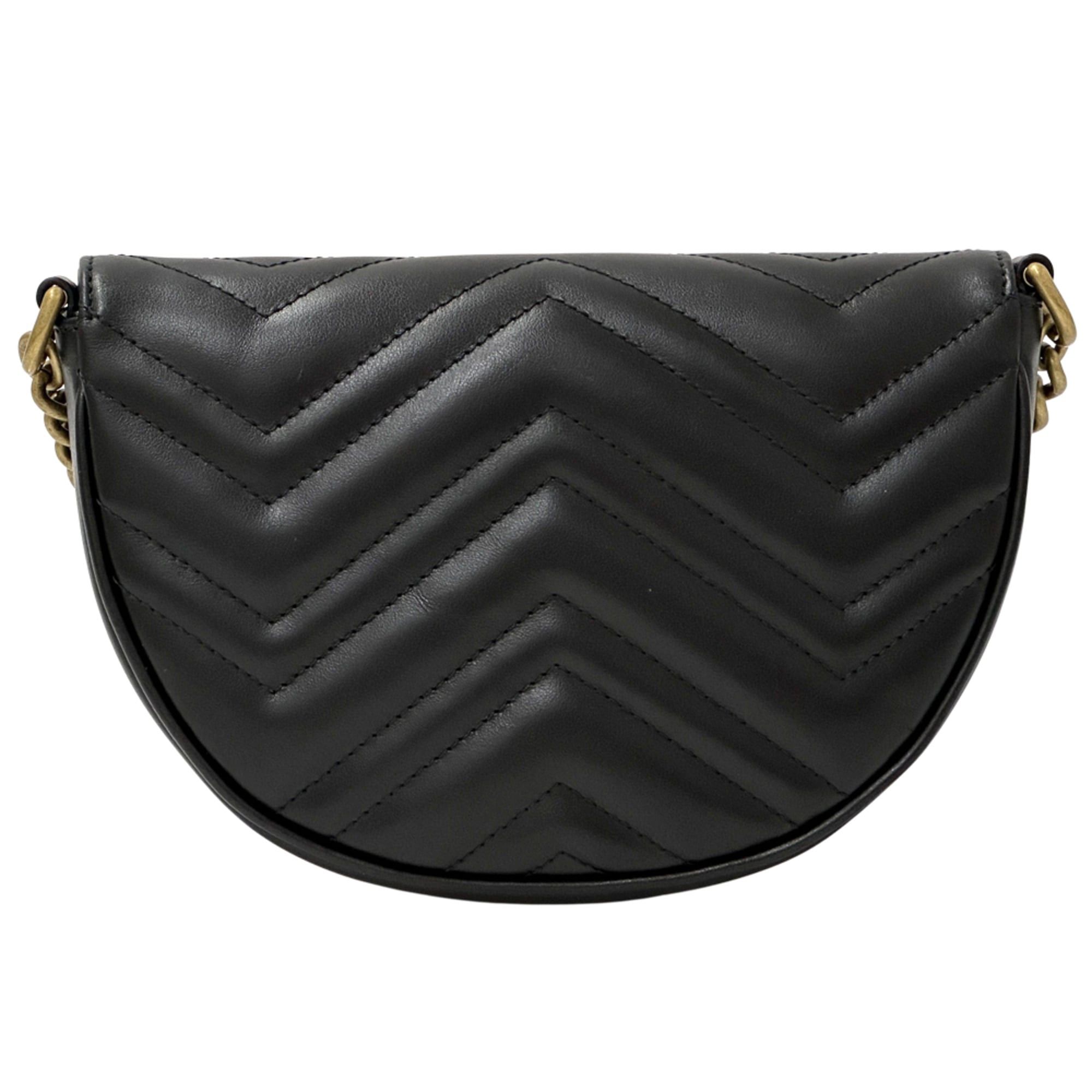 Gucci Gucci Women's Handbag, GG Marmont, Leather, Chain Shoulder Bag, Black, 746431, Quilted, Crossbody Size ONE SIZE - 2 Thumbnail