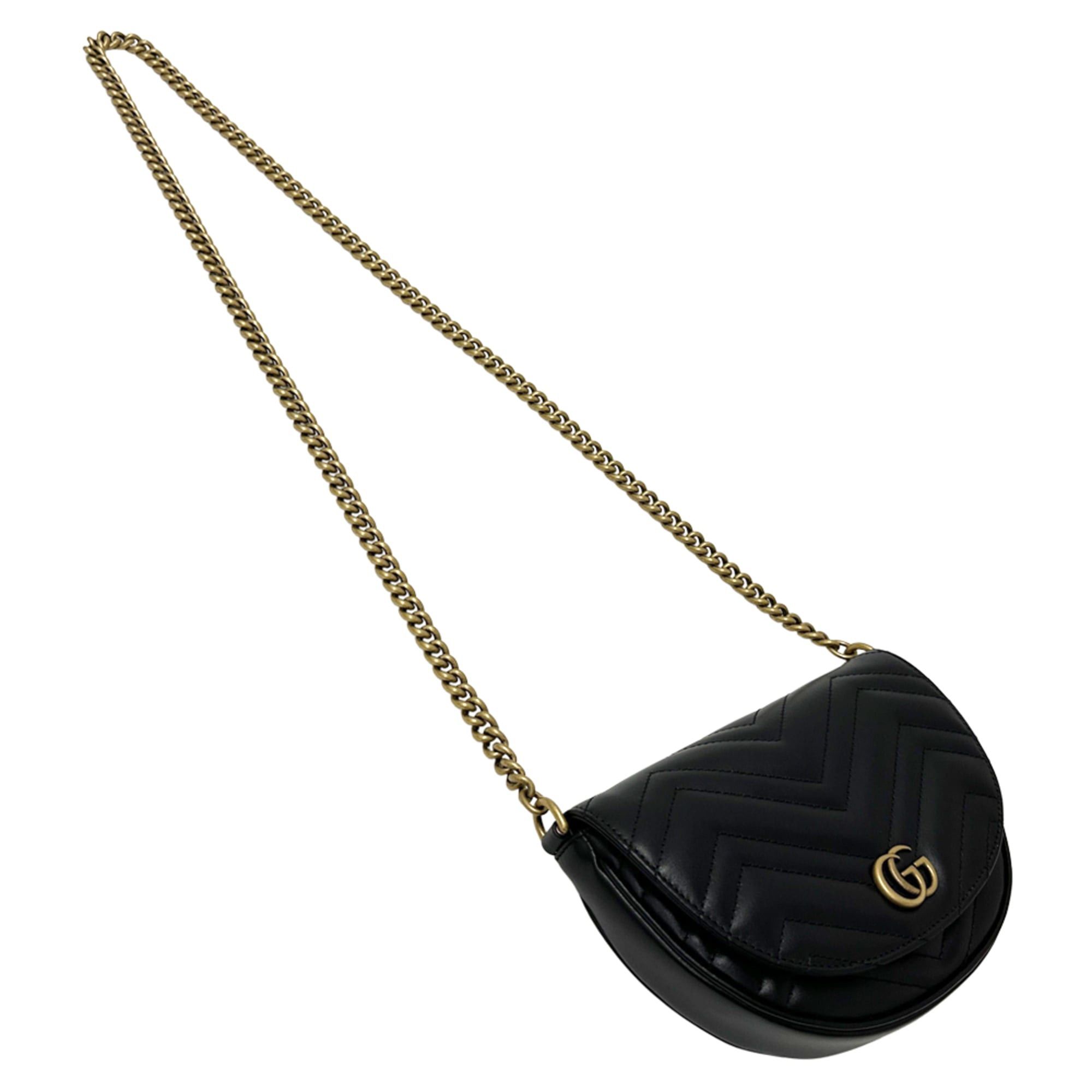 Gucci Gucci Women's Handbag, GG Marmont, Leather, Chain Shoulder Bag, Black, 746431, Quilted, Crossbody Size ONE SIZE - 4 Thumbnail