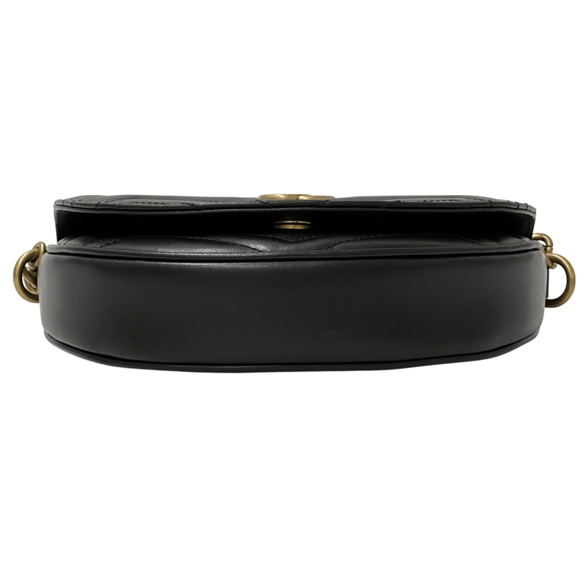 Gucci Gucci Women's Handbag, GG Marmont, Leather, Chain Shoulder Bag, Black, 746431, Quilted, Crossbody Size ONE SIZE - 3 Thumbnail