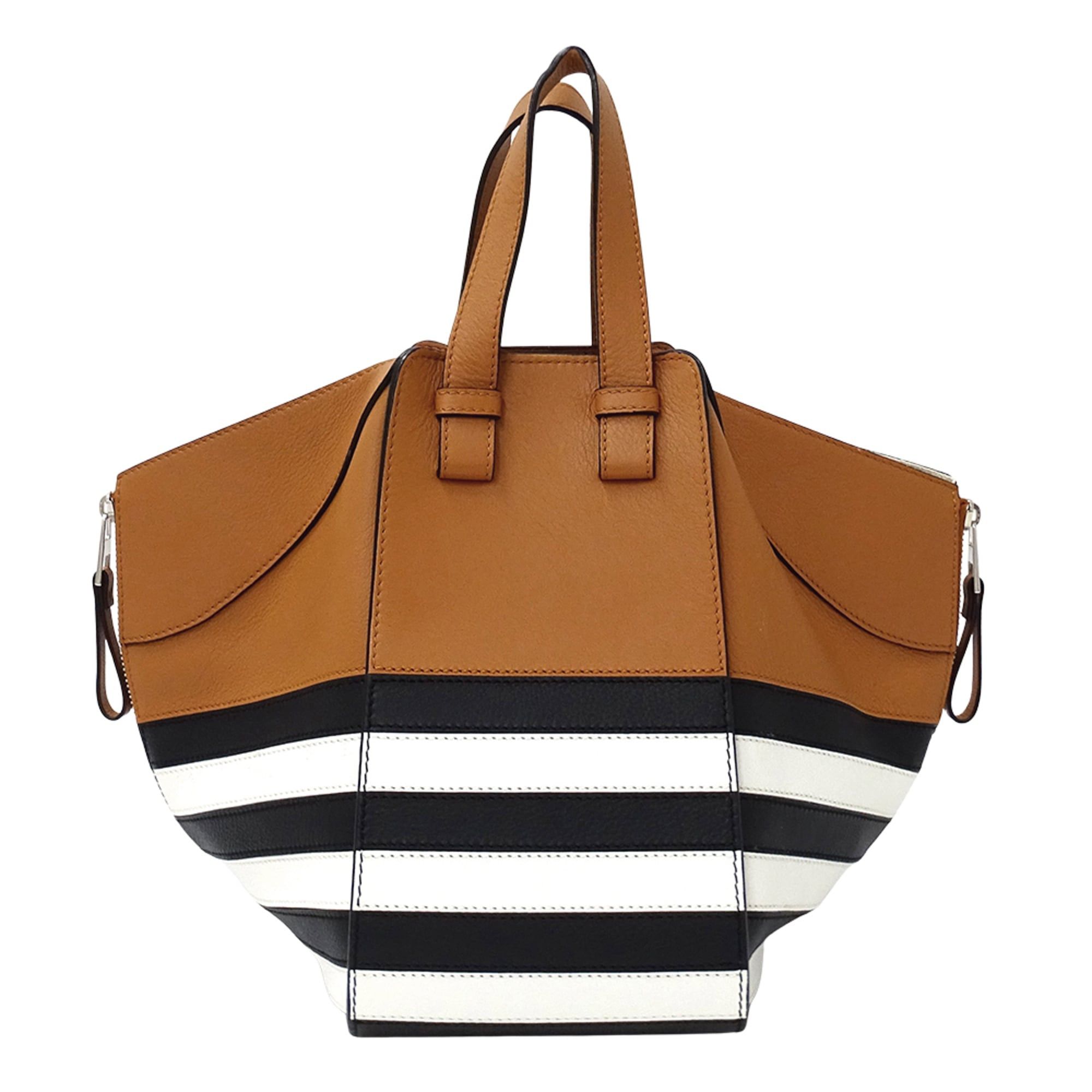Loewe Loewe handbag for women, brand name, handbag/shoulder bag, 2-way, Hammock Mini, leather, brown, black, white striped. Size ONE SIZE - 2 Thumbnail