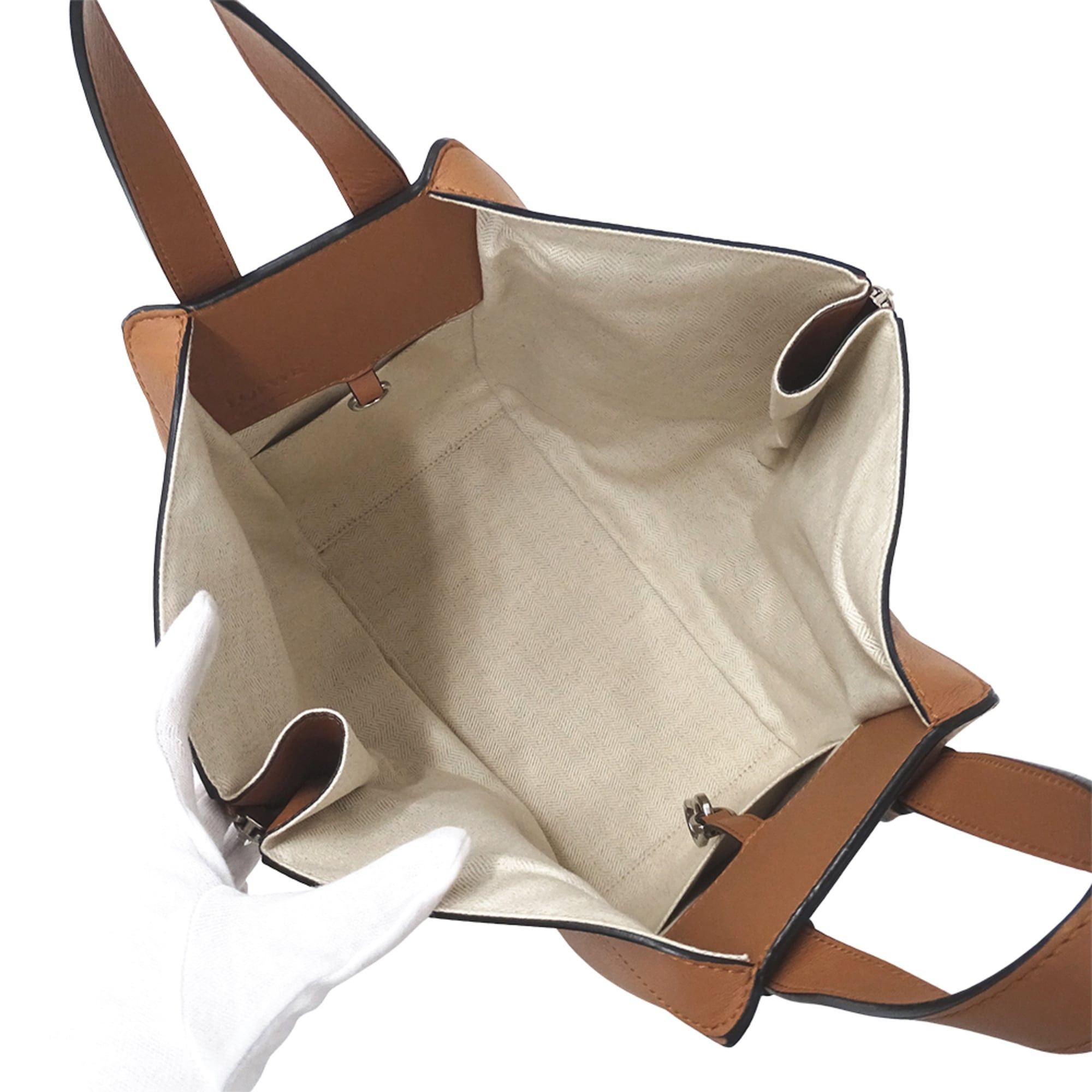 Loewe Loewe handbag for women, brand name, handbag/shoulder bag, 2-way, Hammock Mini, leather, brown, black, white striped. Size ONE SIZE - 5 Thumbnail