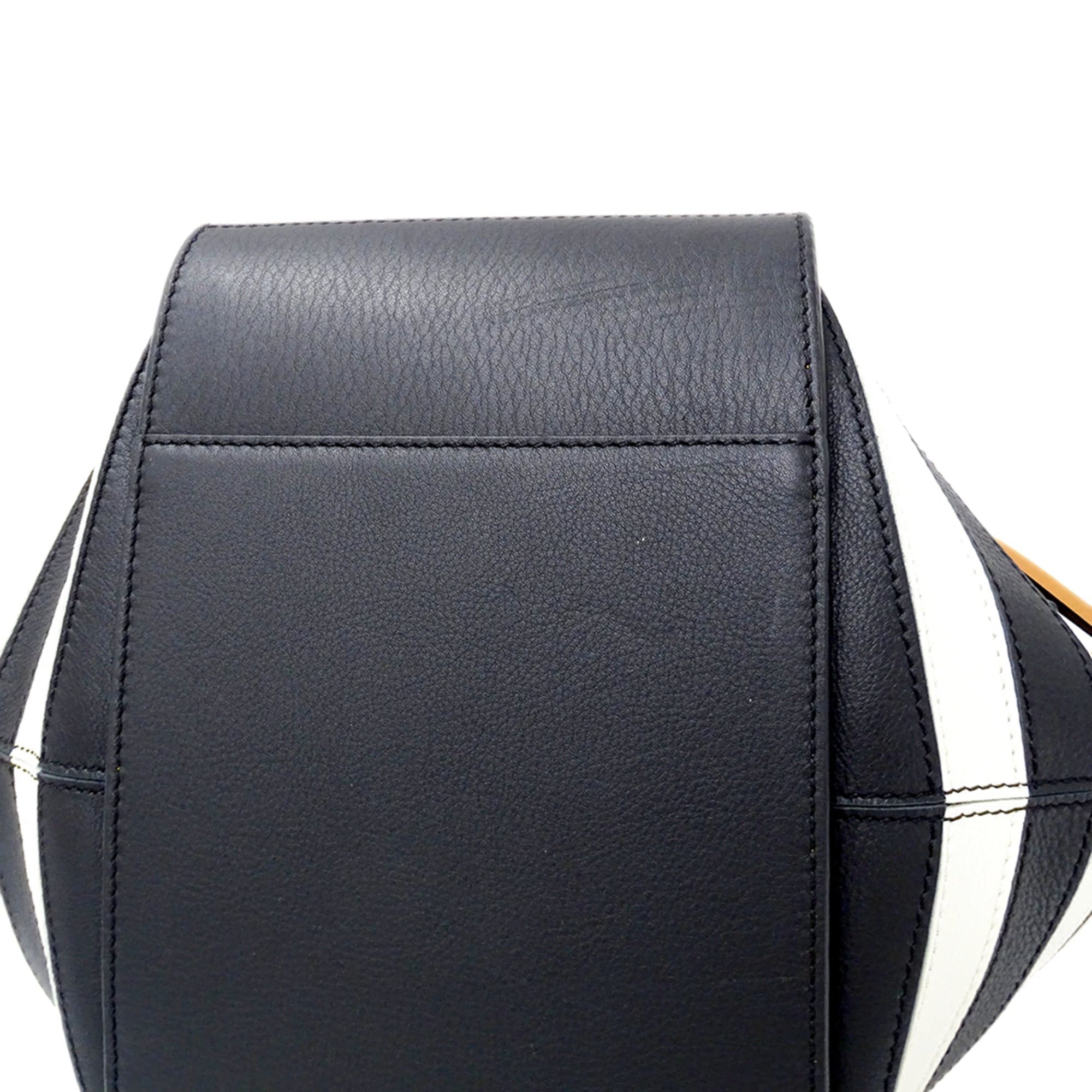 Loewe Loewe handbag for women, brand name, handbag/shoulder bag, 2-way, Hammock Mini, leather, brown, black, white striped. Size ONE SIZE - 7 Thumbnail