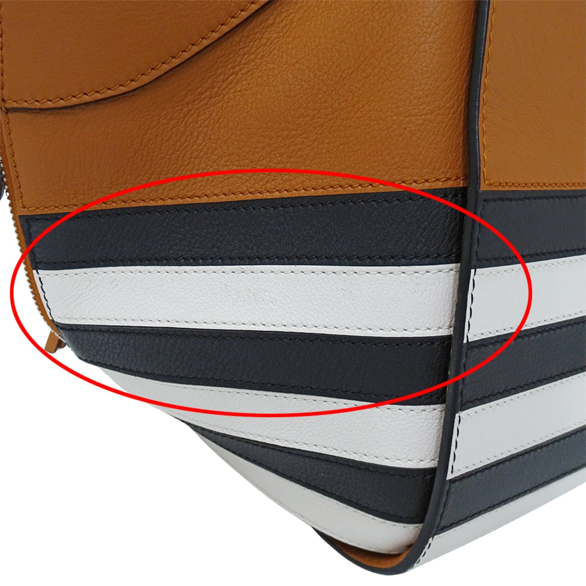 Loewe Loewe handbag for women, brand name, handbag/shoulder bag, 2-way, Hammock Mini, leather, brown, black, white striped. Size ONE SIZE - 9 Thumbnail