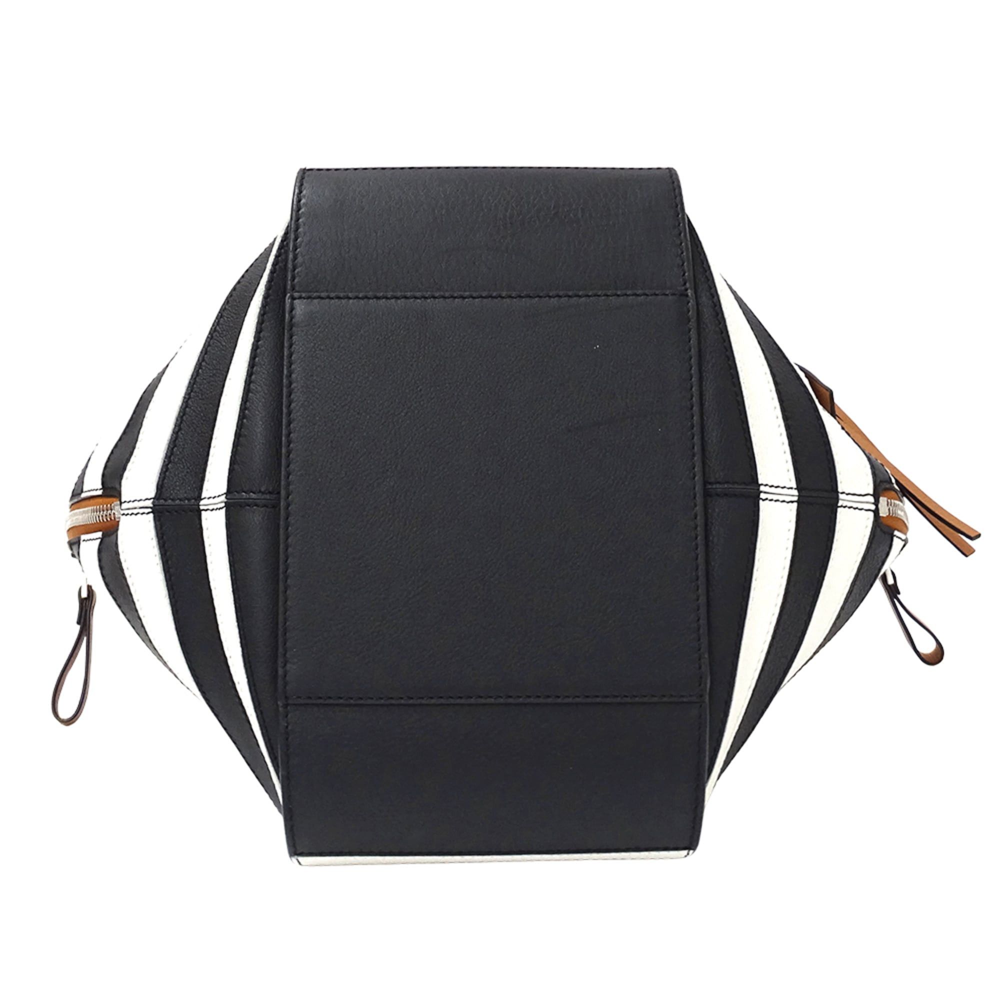 Loewe Loewe handbag for women, brand name, handbag/shoulder bag, 2-way, Hammock Mini, leather, brown, black, white striped. Size ONE SIZE - 3 Thumbnail
