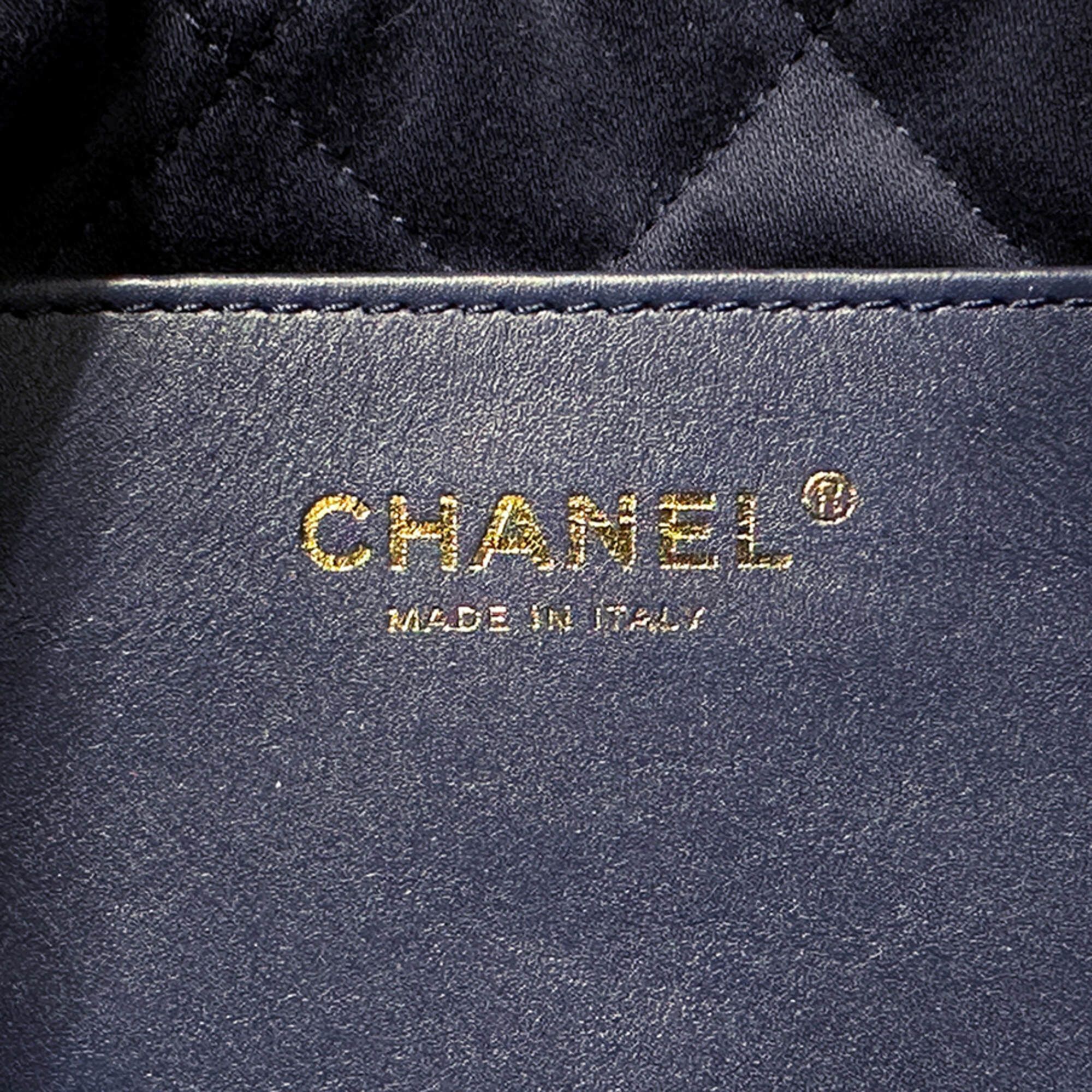 Chanel Chanel Handbag 22 Women's Brand Shoulder Bag 2-way Leather Navy Gold Hardware Chain Mini Size ONE SIZE - 6 Thumbnail
