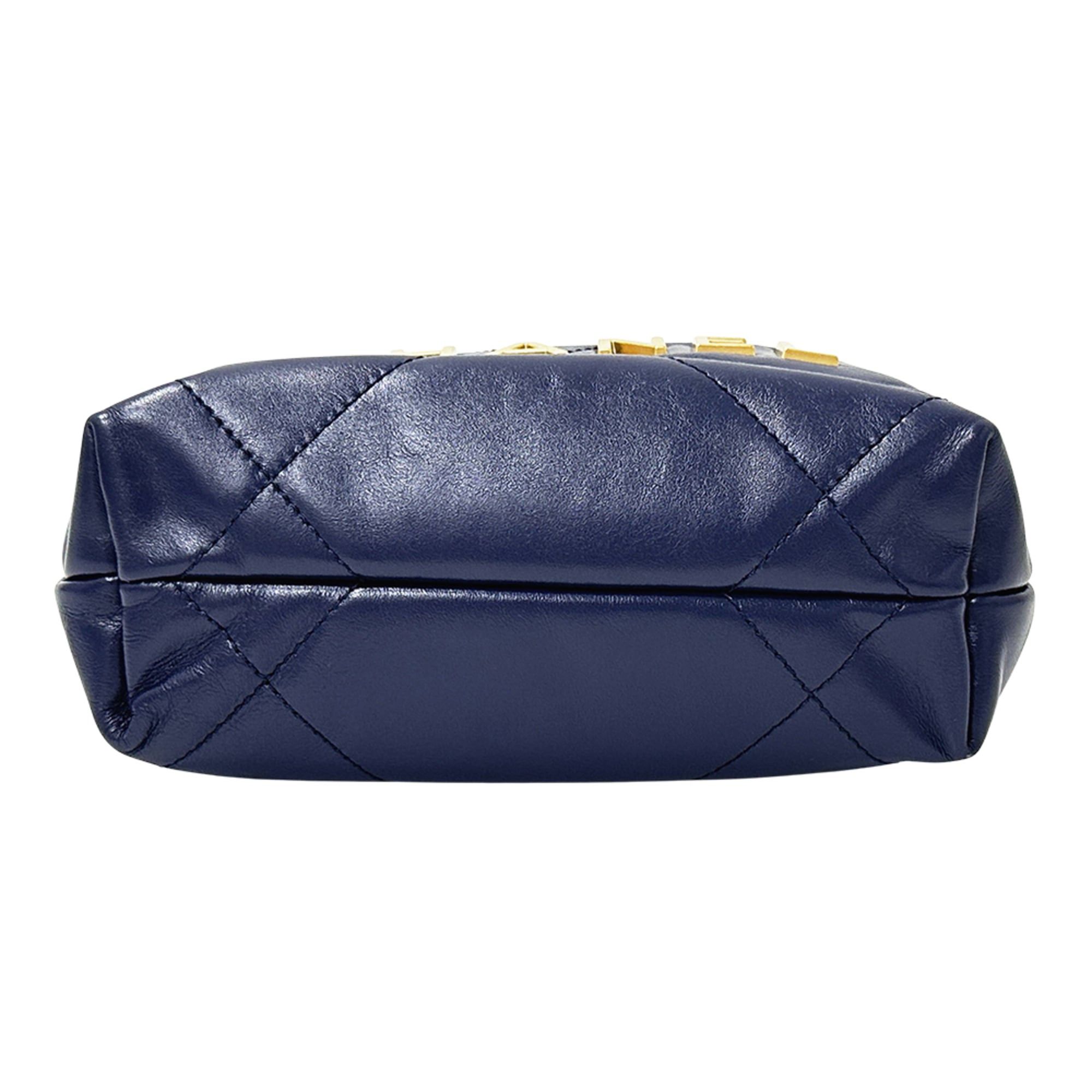 Chanel Chanel Handbag 22 Women's Brand Shoulder Bag 2-way Leather Navy Gold Hardware Chain Mini Size ONE SIZE - 3 Thumbnail