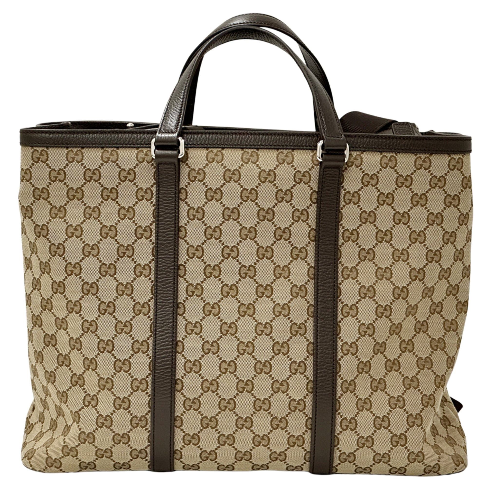 Gucci Gucci handbag for women and men, GG canvas, 2-way handbag/shoulder bag, brown/beige tote bag. Size ONE SIZE - 2 Thumbnail
