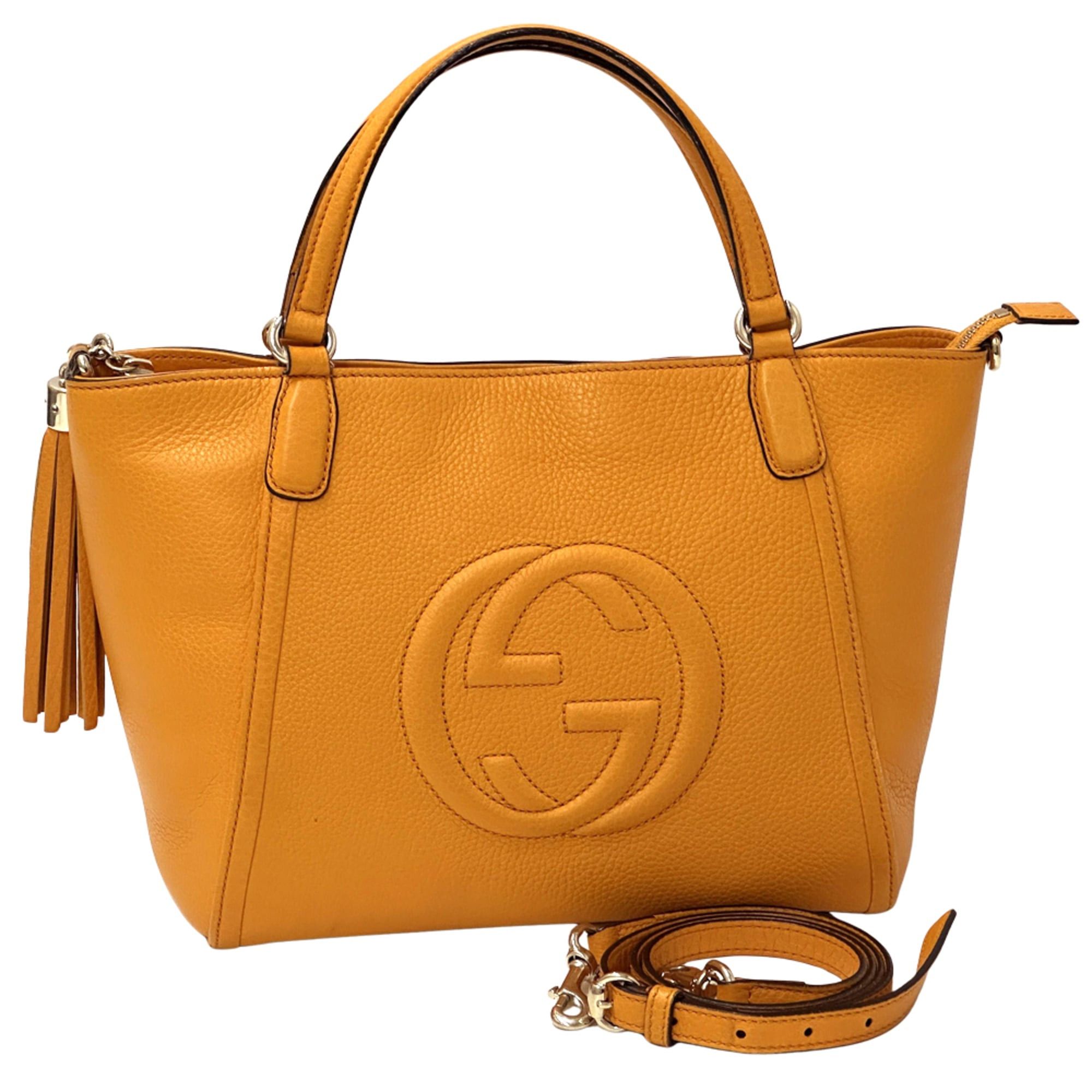 Gucci Gucci Soho handbag for women, 2-way leather handbag/shoulder bag, orange, 369176, tote bag/crossbody bag. Size ONE SIZE - 8 Thumbnail