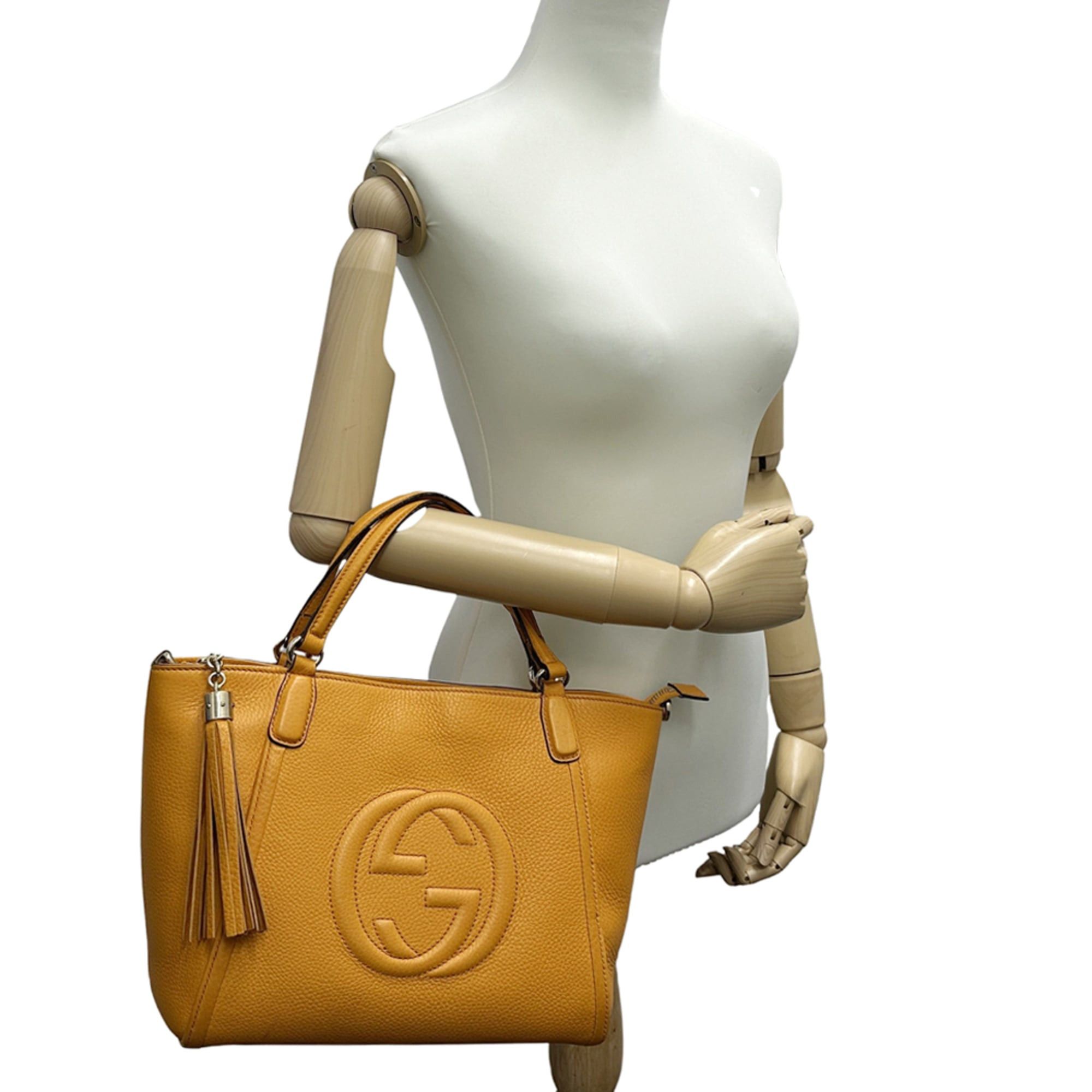 Gucci Gucci Soho handbag for women, 2-way leather handbag/shoulder bag, orange, 369176, tote bag/crossbody bag. Size ONE SIZE - 7 Thumbnail