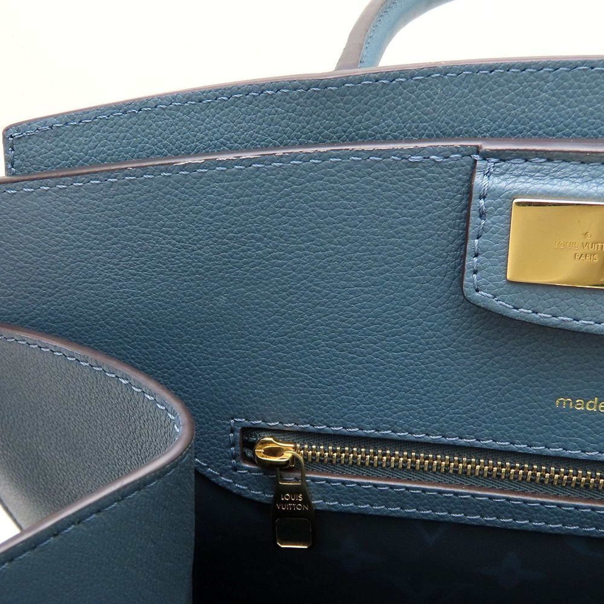 Louis Vuitton LOUIS VUITTON Steamer MM 2023SS M21249 2-Way Handbag Blue Denim Grain Leather Women's 353219 Size ONE SIZE - 9 Thumbnail