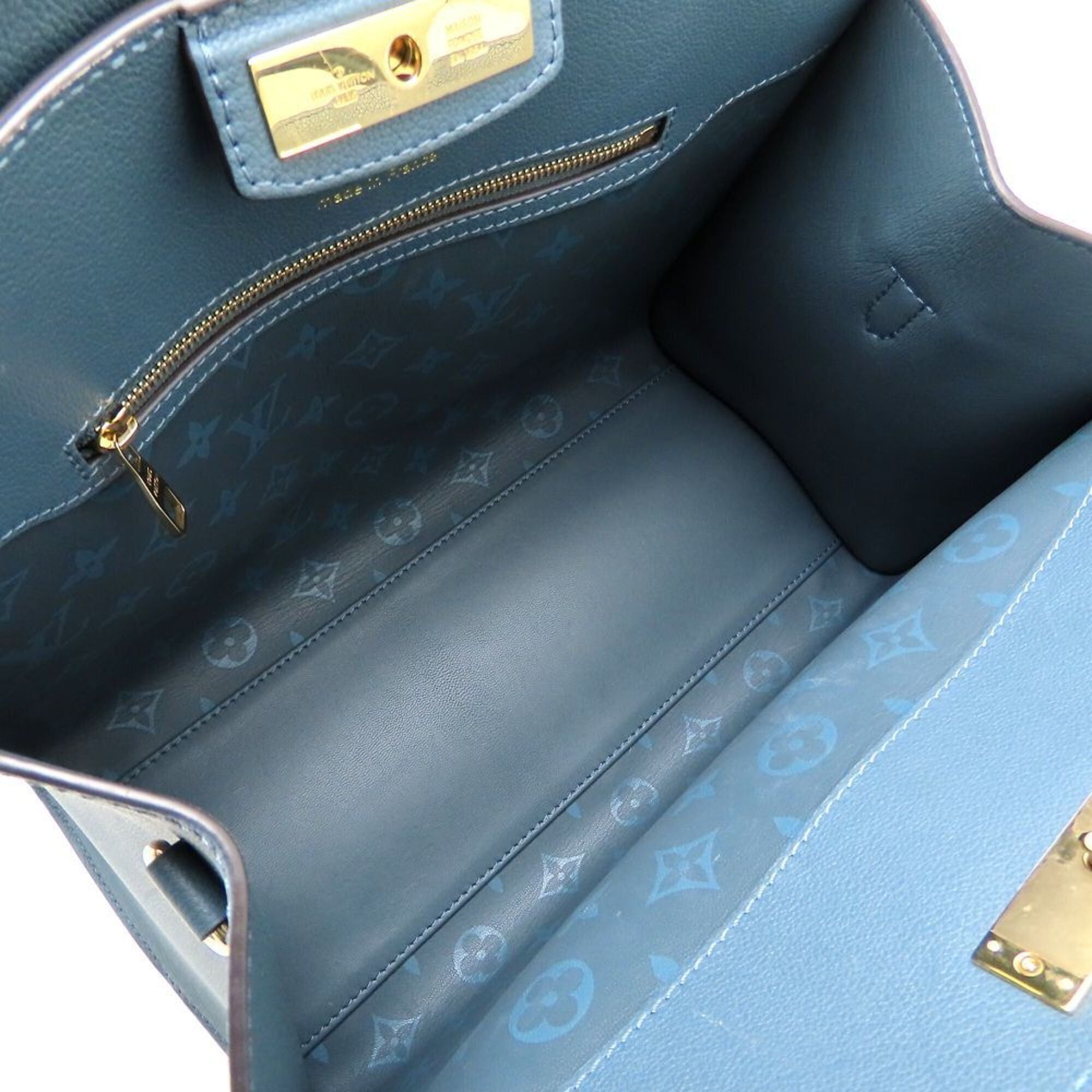 Louis Vuitton LOUIS VUITTON Steamer MM 2023SS M21249 2-Way Handbag Blue Denim Grain Leather Women's 353219 Size ONE SIZE - 6 Thumbnail