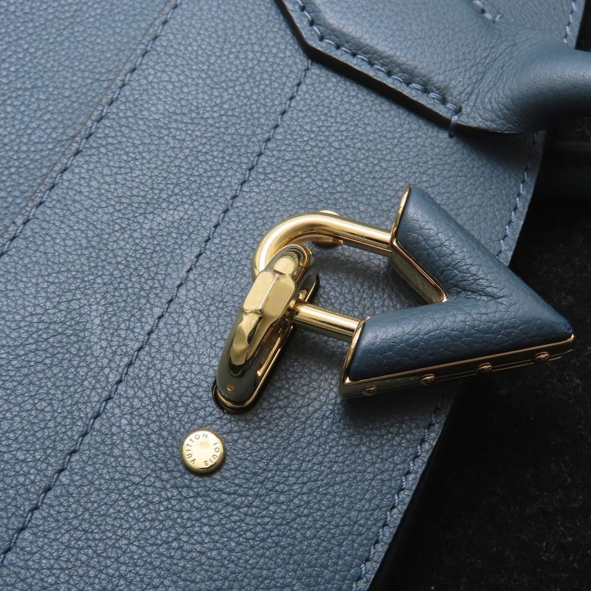 Louis Vuitton LOUIS VUITTON Steamer MM 2023SS M21249 2-Way Handbag Blue Denim Grain Leather Women's 353219 Size ONE SIZE - 23 Thumbnail