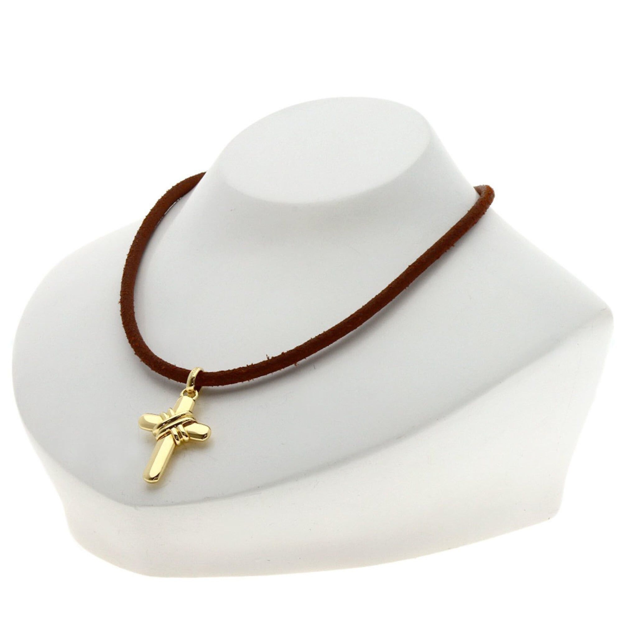 Bvlgari BVLGARI Cross Choker Necklace 18K Yellow Gold Women's Size ONE SIZE - 7 Thumbnail