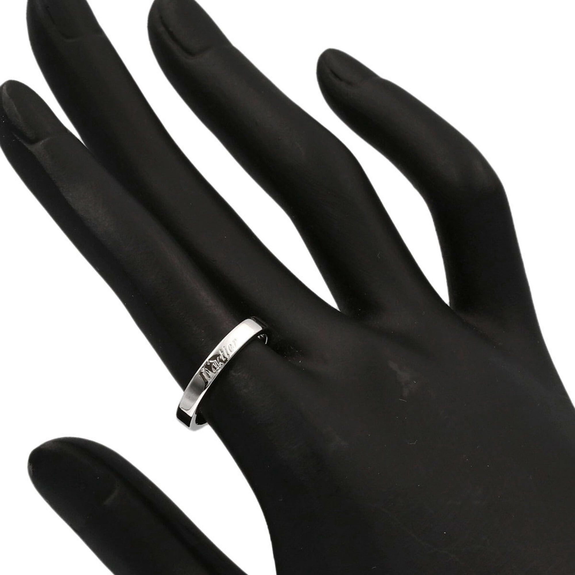 Cartier Cartier Flat Band Ring #52, Platinum PT950, Women's, CARTIER Size ONE SIZE - 5 Thumbnail