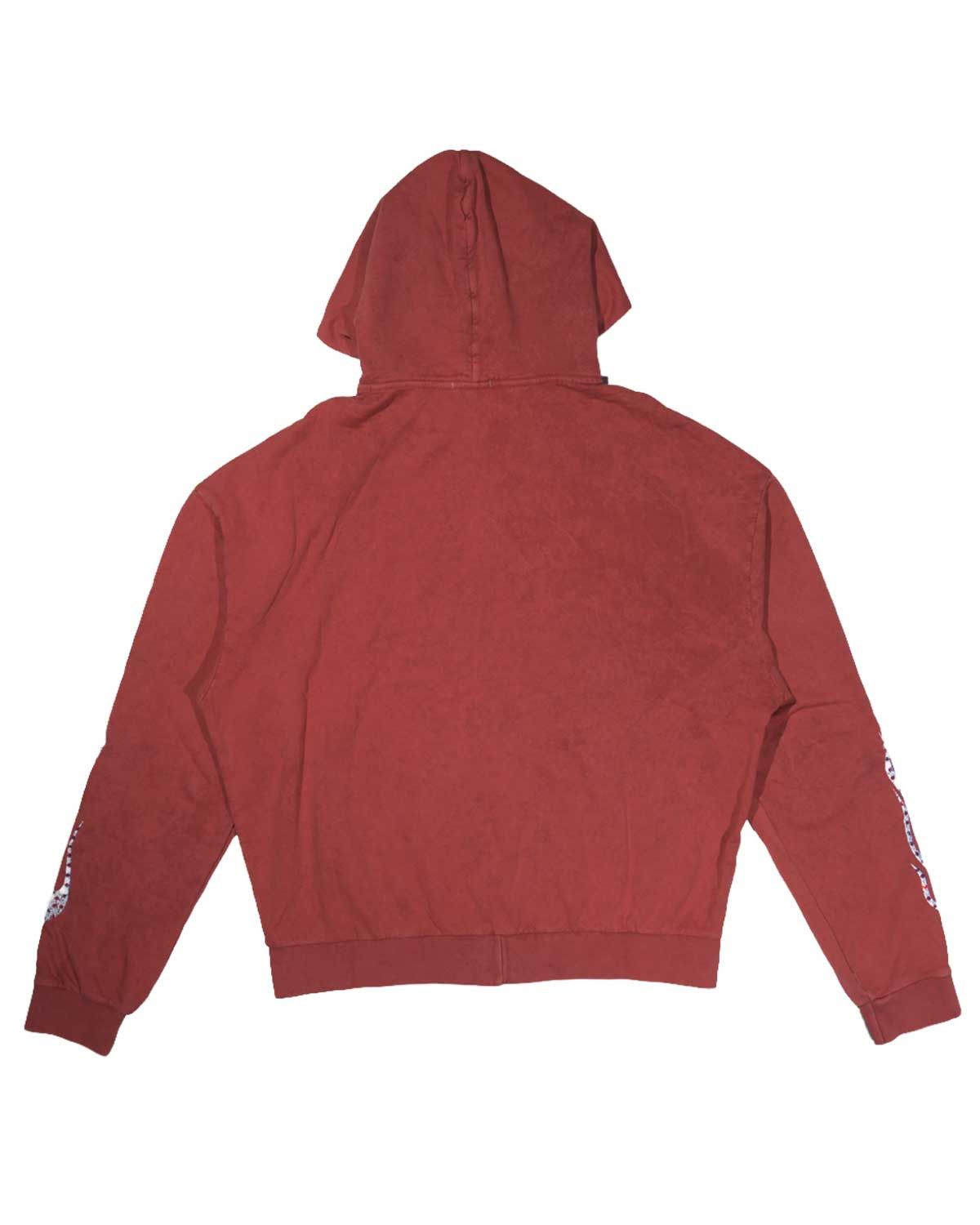 Hugo Boss Bossi Vintage Rhinestone Hoodie Red/White/Red Size US XXL / EU 58 / 5 - 2 Thumbnail