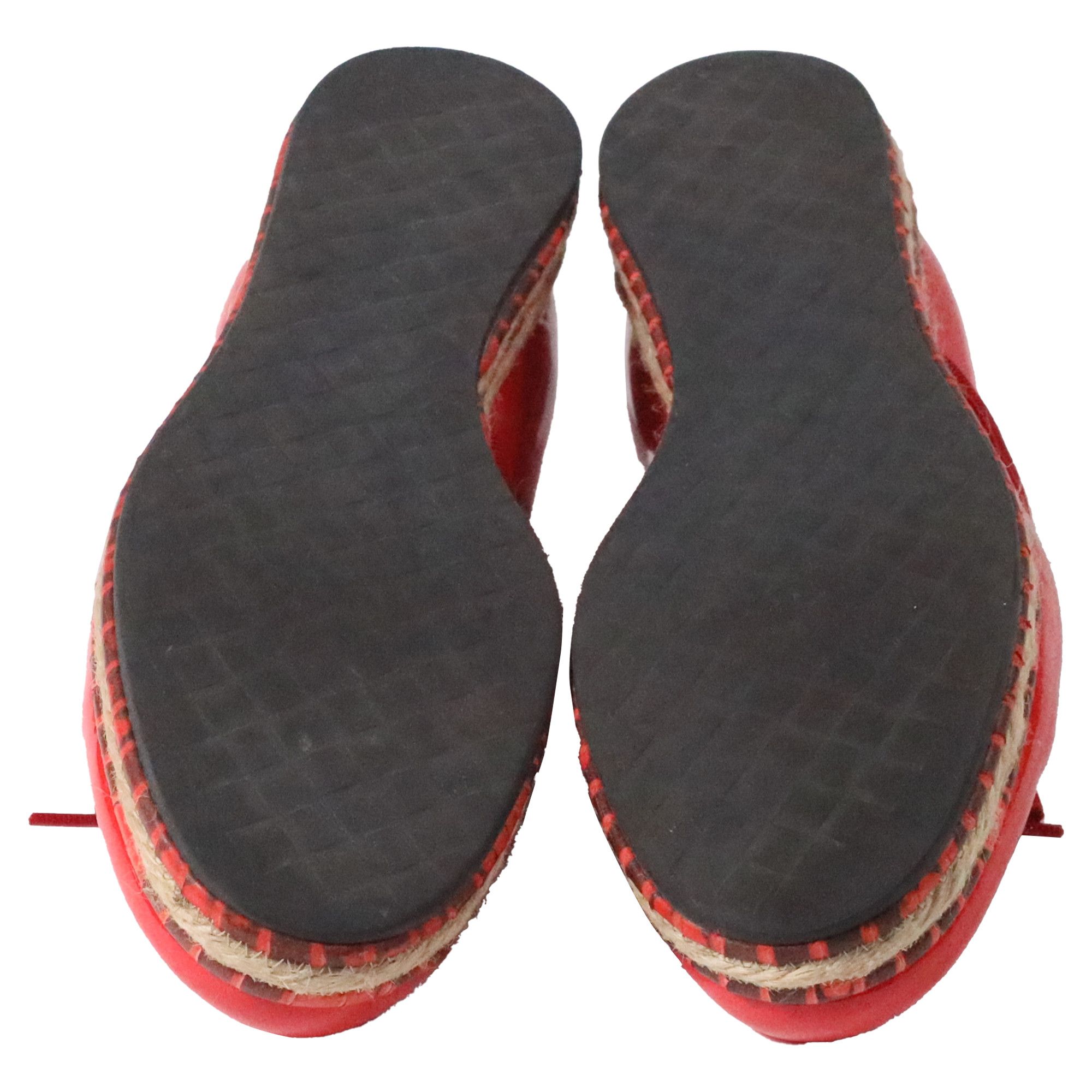 Bottega Veneta Bottega Veneta Espadrille Ballet Flats in Red Patent Leathe Size US 5.5 / EU 38 - 5 Thumbnail