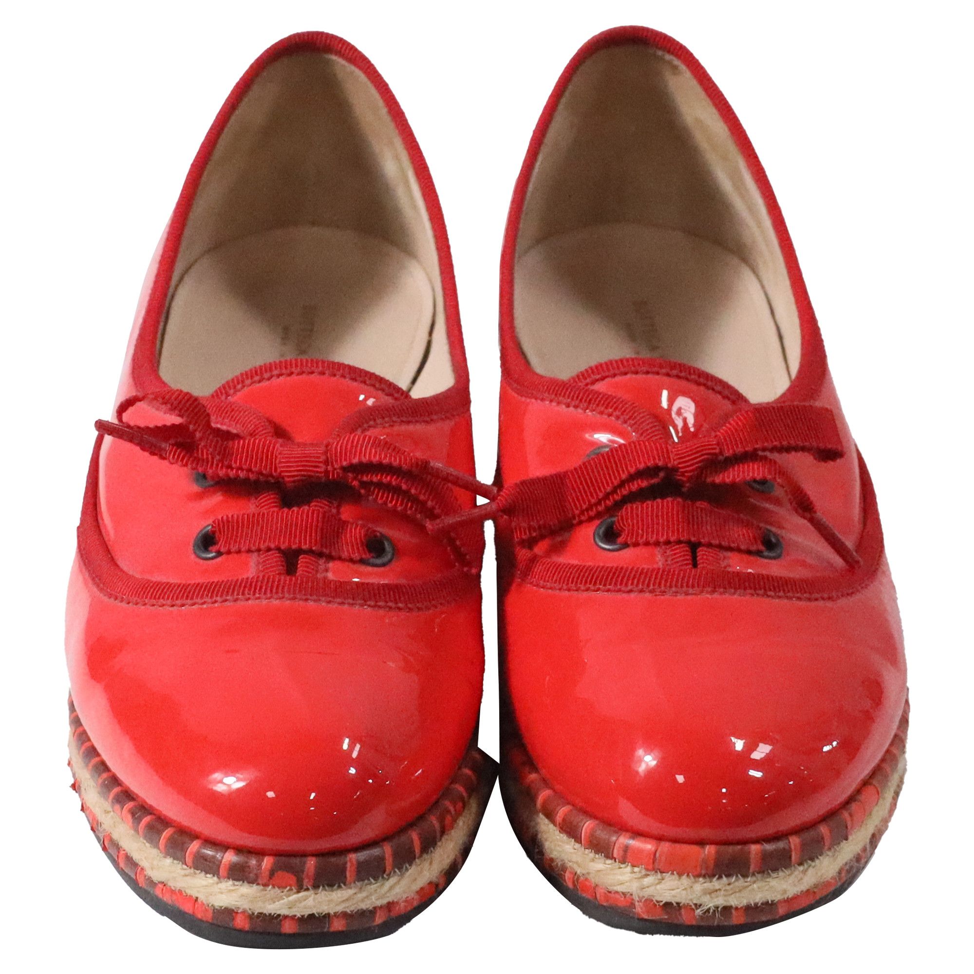 Bottega Veneta Bottega Veneta Espadrille Ballet Flats in Red Patent Leathe Size US 5.5 / EU 38 - 2 Thumbnail