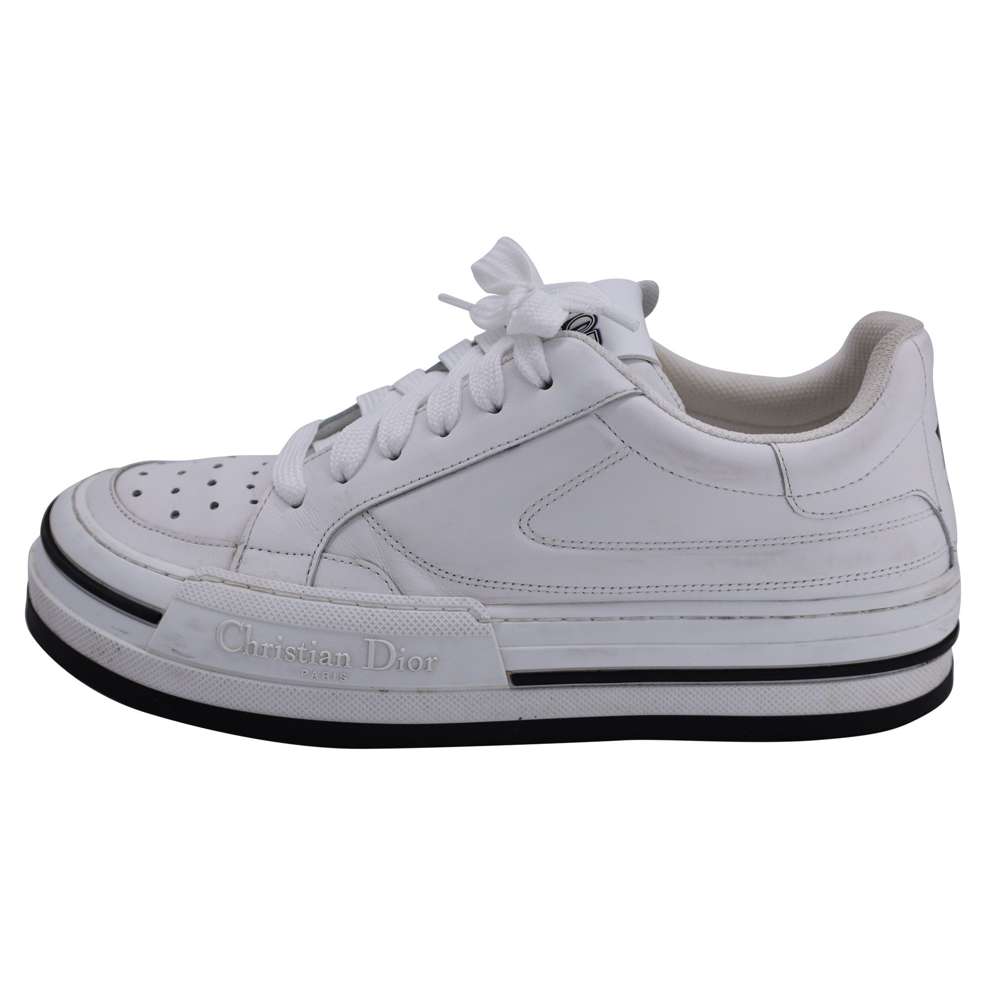 Dior Dior D-Freeway Low-Top Sneakers in White Leather Size US 6.5 / EU 39-40 - 2 Thumbnail