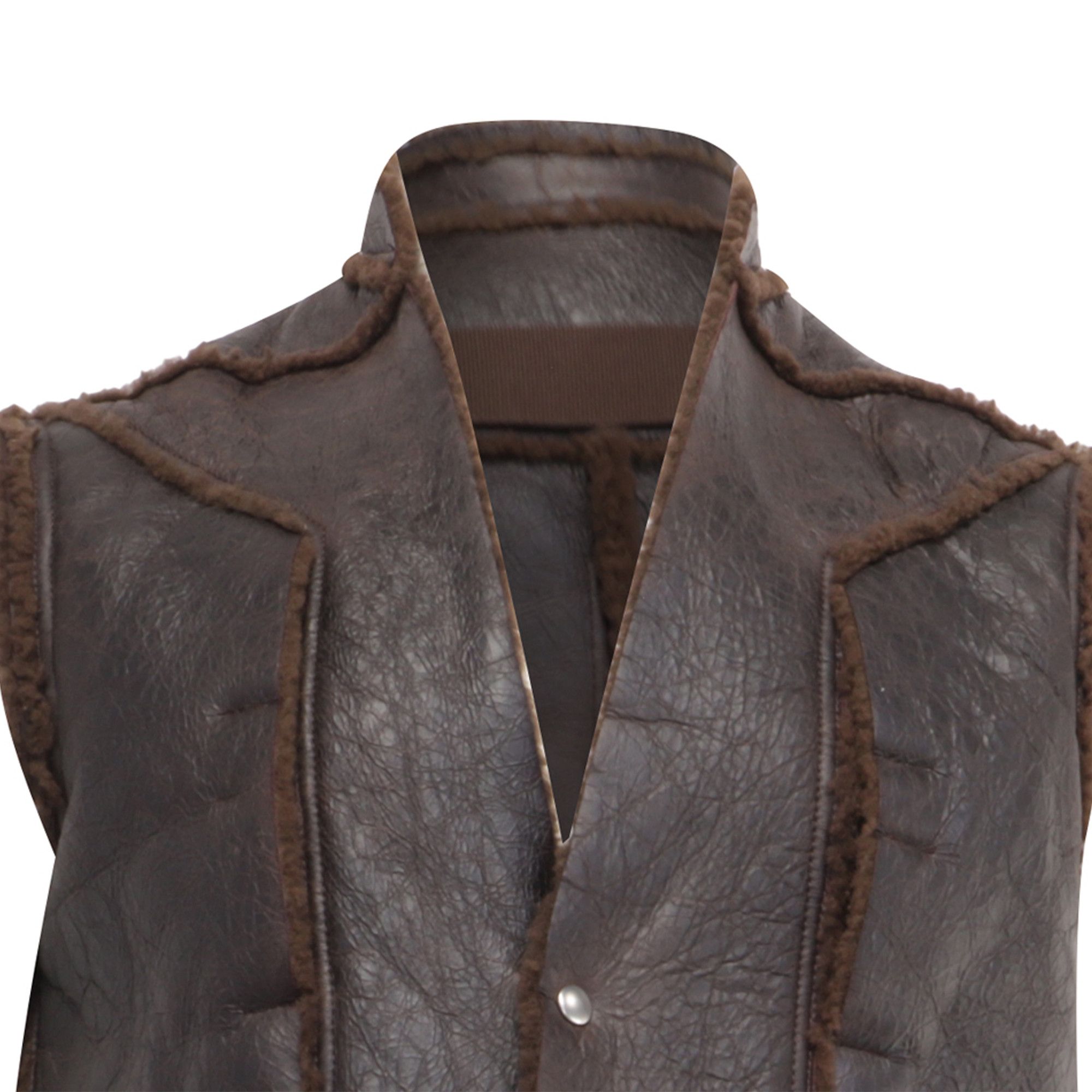 Rick Owens Rick Owens Fogpocket Shearling Vest in Brown Lamb Leather Size US XL / EU 56 / 4 - 2 Thumbnail