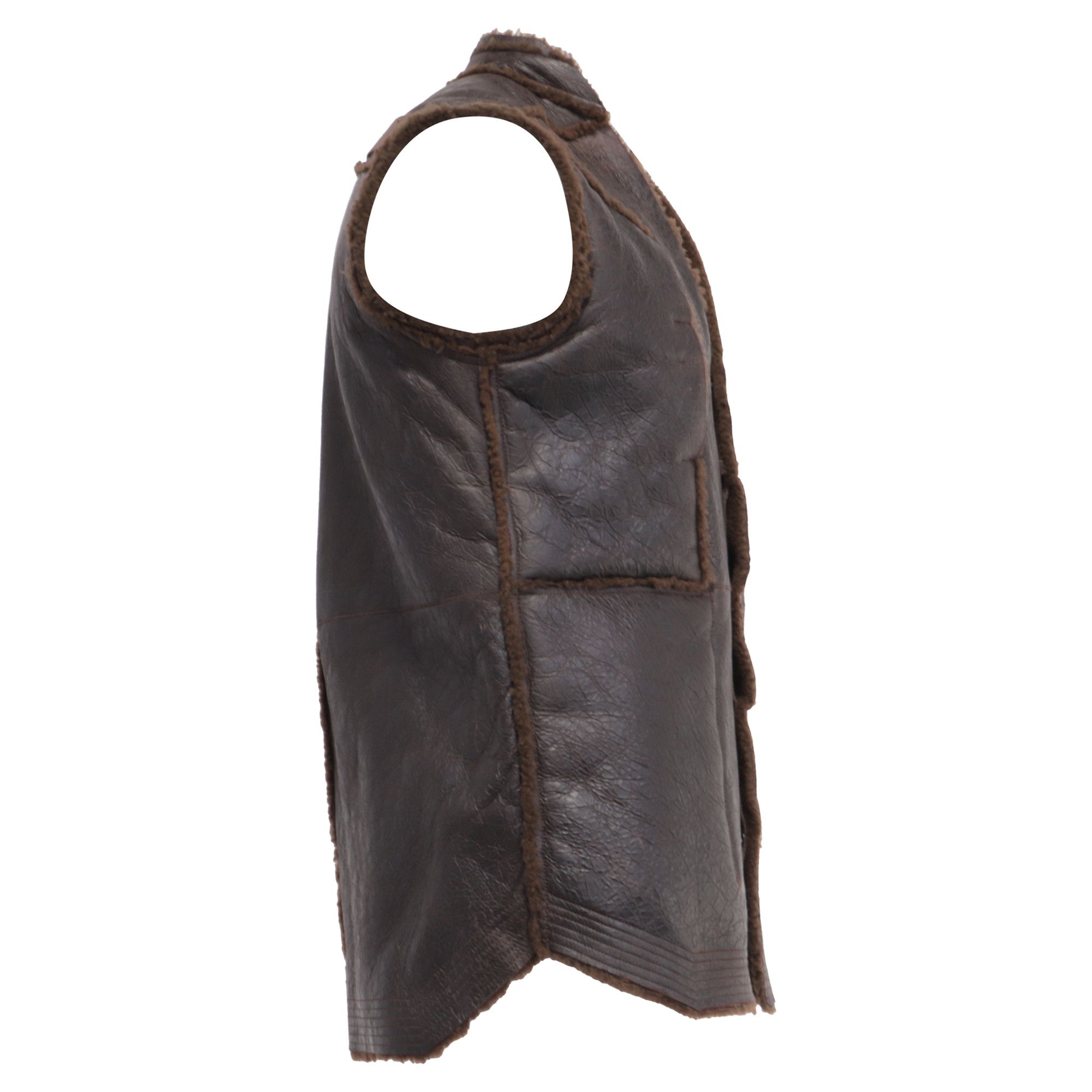Rick Owens Rick Owens Fogpocket Shearling Vest in Brown Lamb Leather Size US XL / EU 56 / 4 - 3 Thumbnail