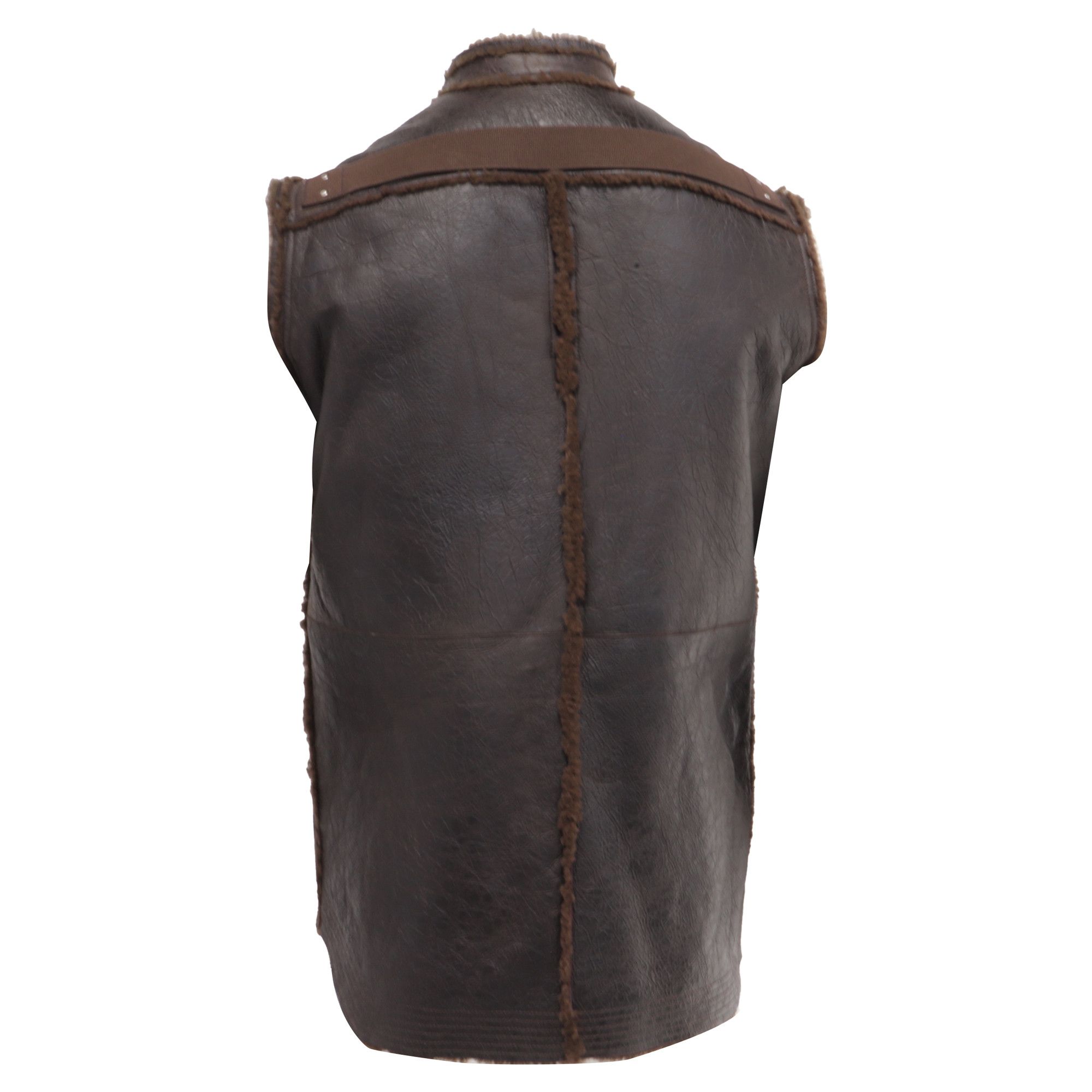 Rick Owens Rick Owens Fogpocket Shearling Vest in Brown Lamb Leather Size US XL / EU 56 / 4 - 4 Thumbnail