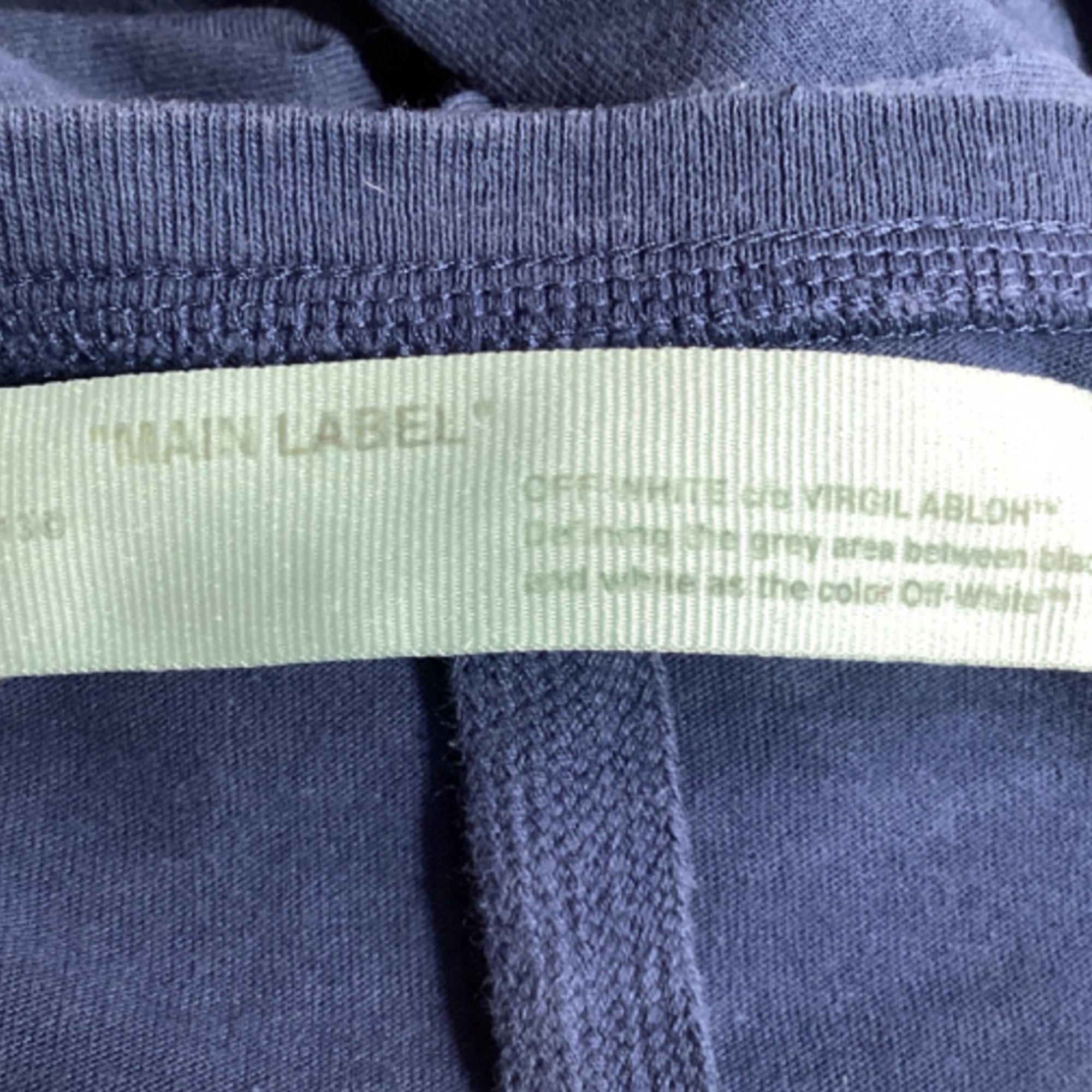 Off-White Off-White Logo Print Crewneck T-Shirt in Navy Blue Cotton Size US M / EU 48-50 / 2 - 5 Thumbnail