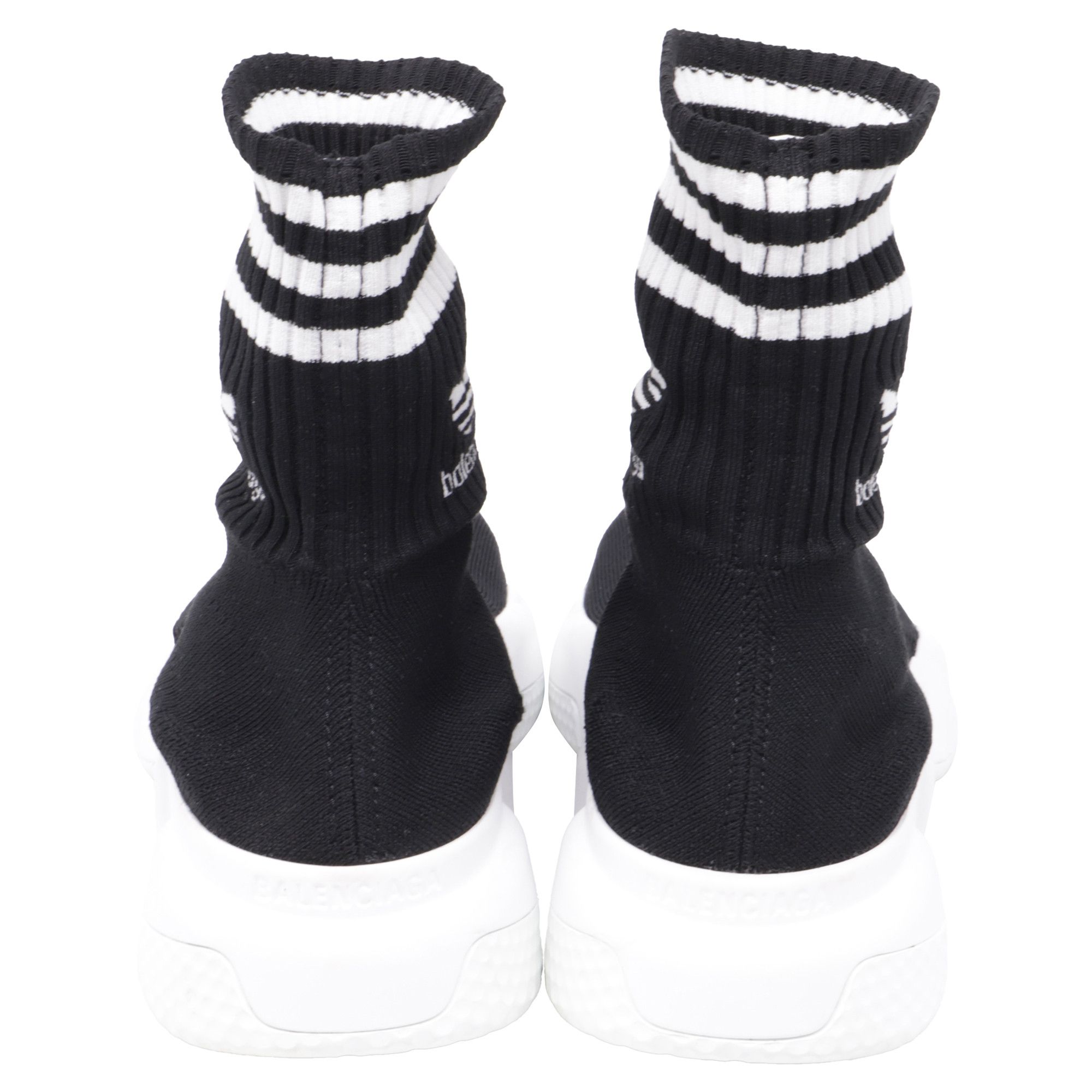 Balenciaga Balenciaga x Adidas Speed Trainer Shoes in Black Polyester Size US 5.5 / EU 38 - 5 Thumbnail