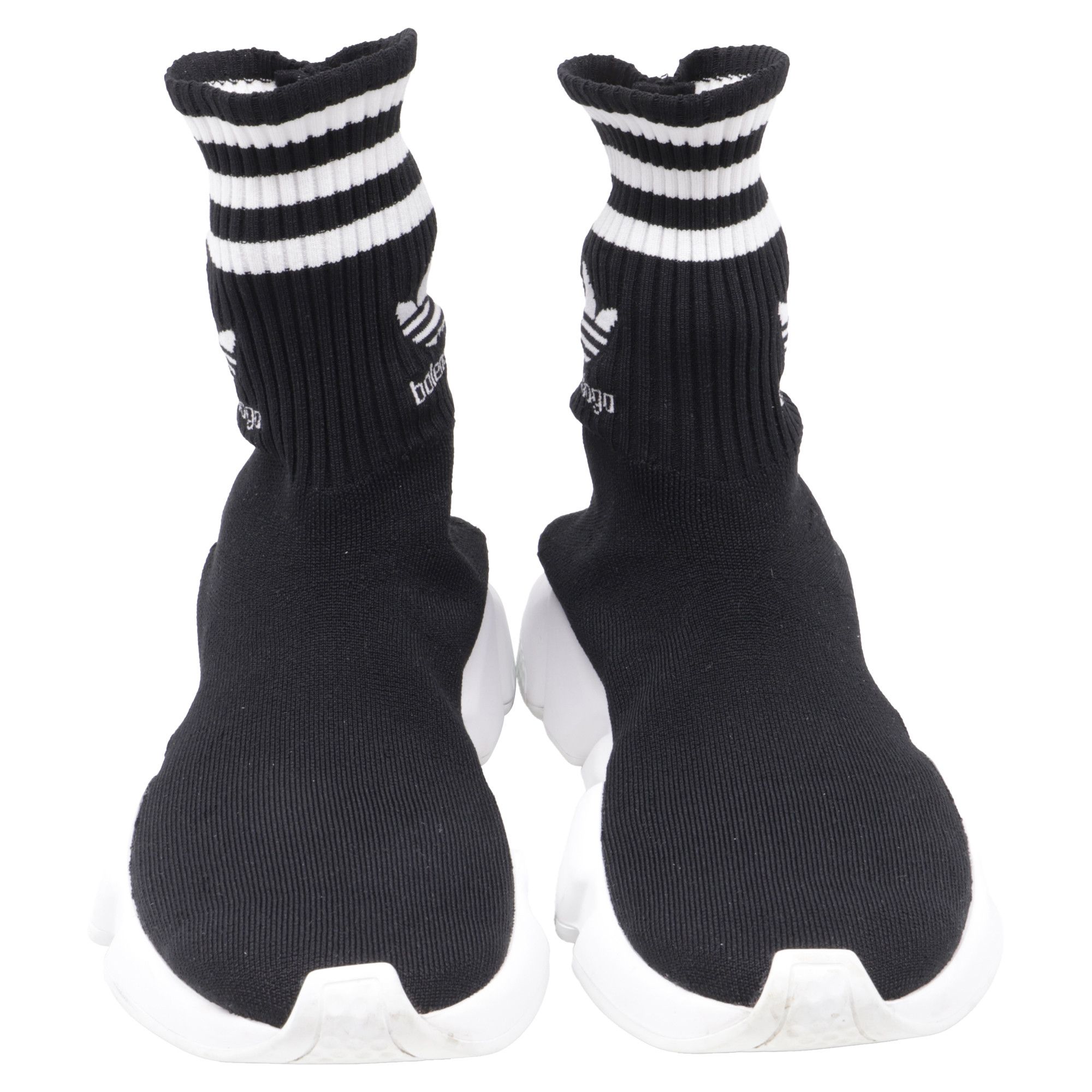 Balenciaga Balenciaga x Adidas Speed Trainer Shoes in Black Polyester Size US 5.5 / EU 38 - 3 Thumbnail