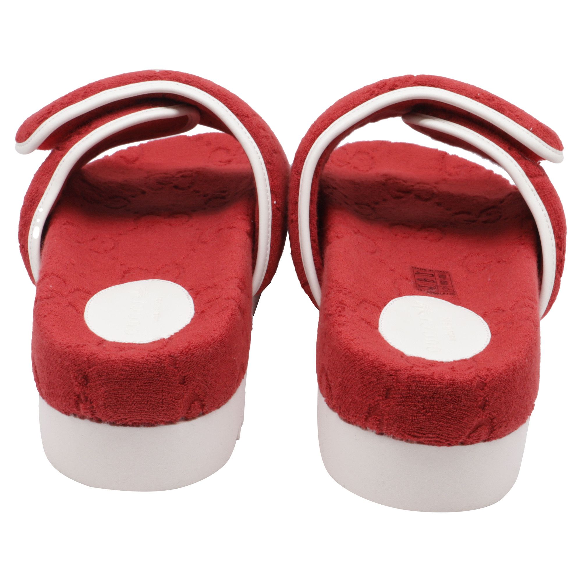 Gucci Adidas x Gucci Monogram Slides in Red Cotton Size US 12.5 / EU 45-46 - 5 Thumbnail