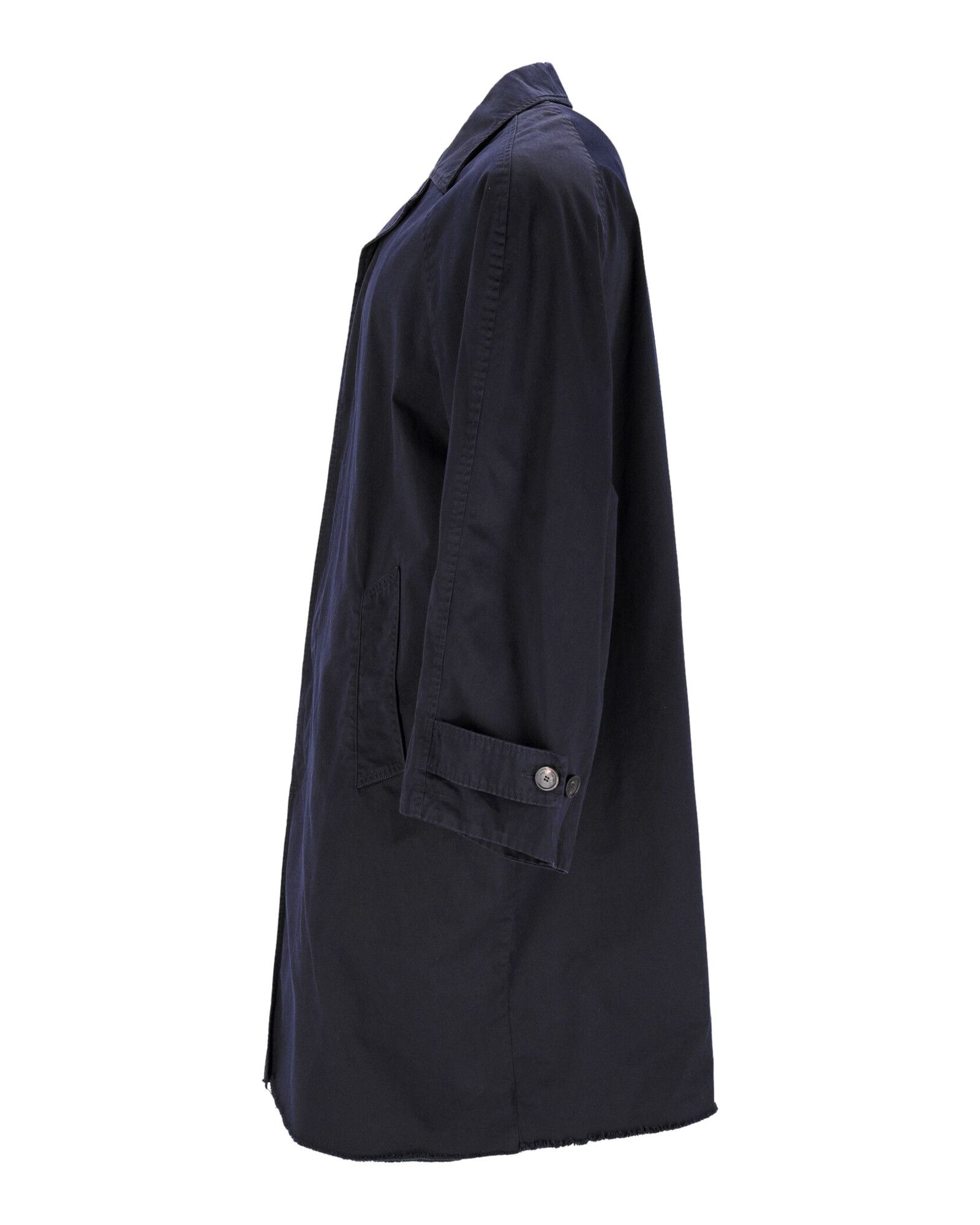 Balenciaga Balenciaga Knee-Length Carcoat in Navy Cotton Size US M / EU 48-50 / 2 - 2 Thumbnail