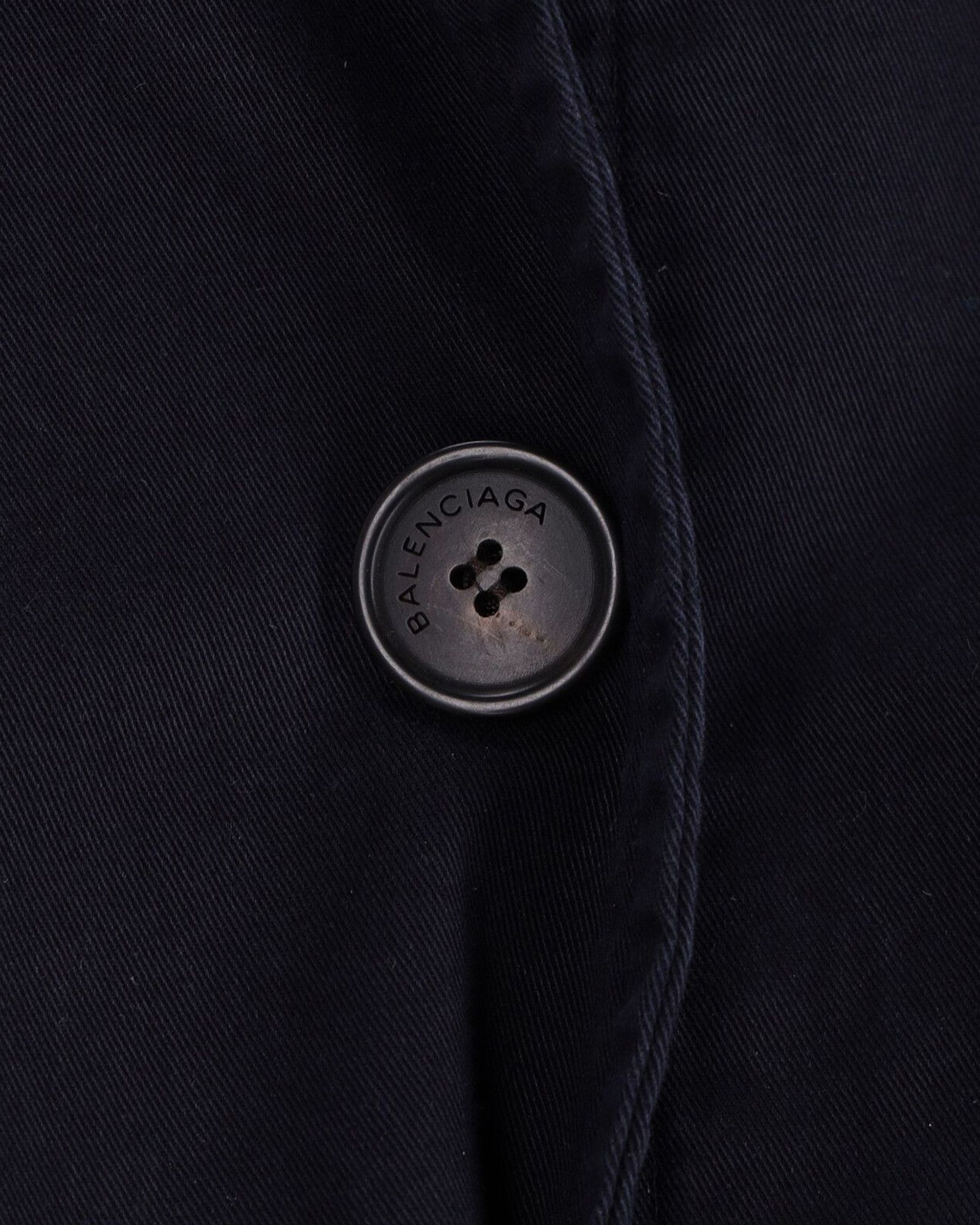 Balenciaga Balenciaga Knee-Length Carcoat in Navy Cotton Size US M / EU 48-50 / 2 - 5 Thumbnail