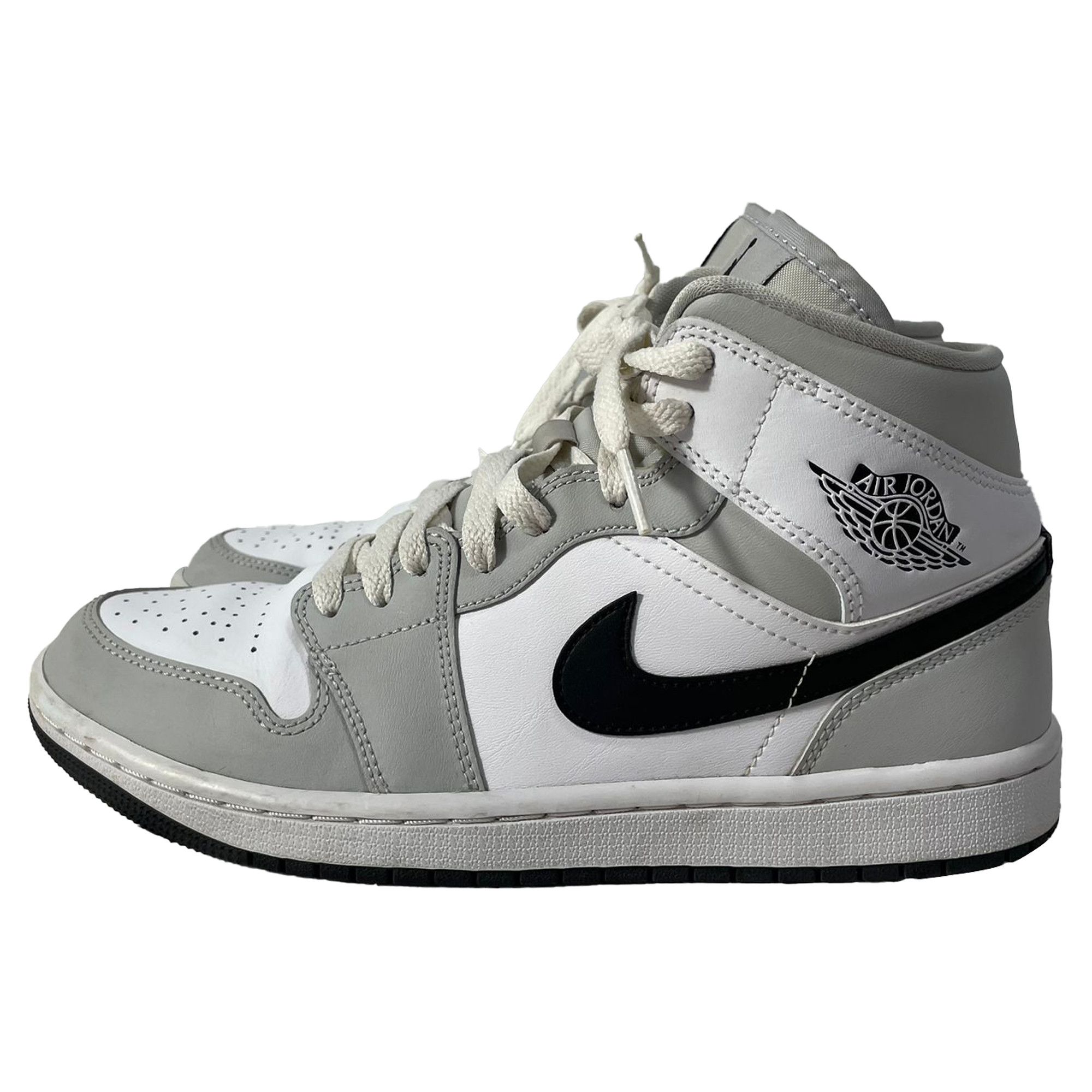 Nike Nike Jordan 1 Mid Light Sneakers in Grey Leather Size US 7.5 / EU 40-41 - 4 Thumbnail