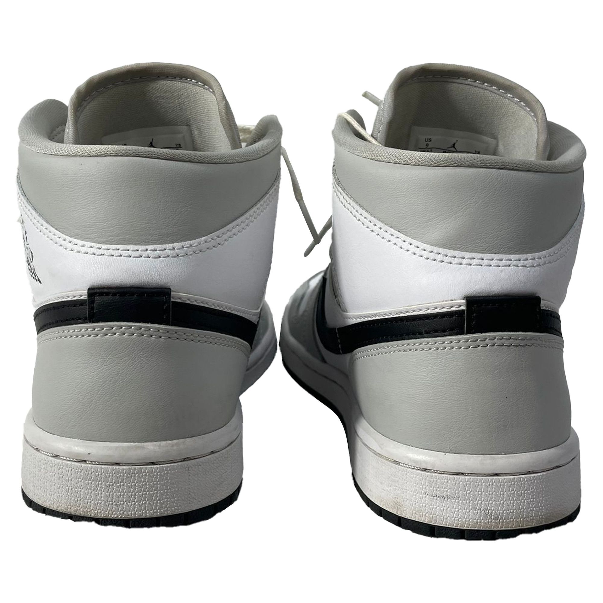 Nike Nike Jordan 1 Mid Light Sneakers in Grey Leather Size US 7.5 / EU 40-41 - 3 Thumbnail