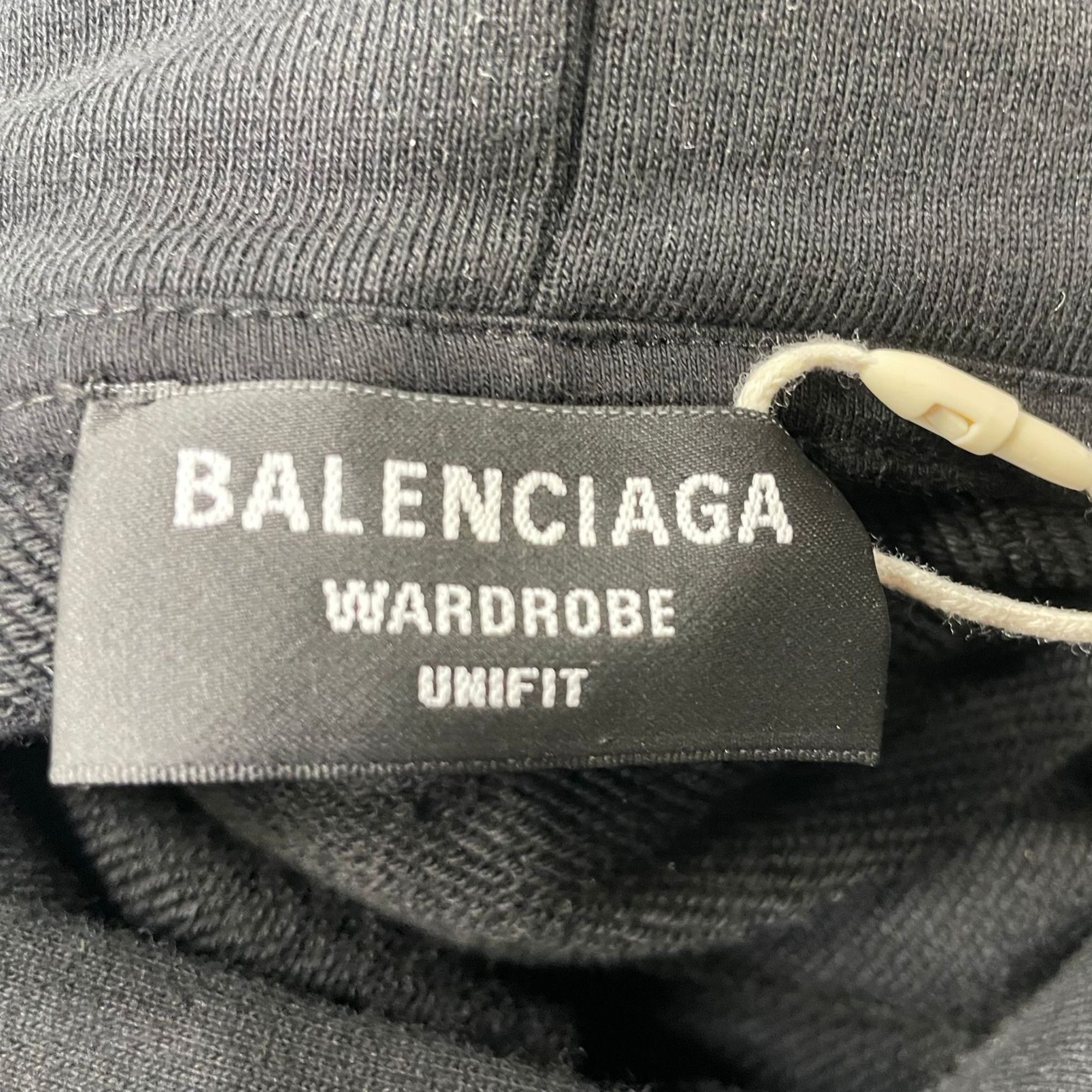 Balenciaga Balenciaga Back Flip Logo Hoodie in Black Cotton Size US S / EU 44-46 / 1 - 3 Thumbnail