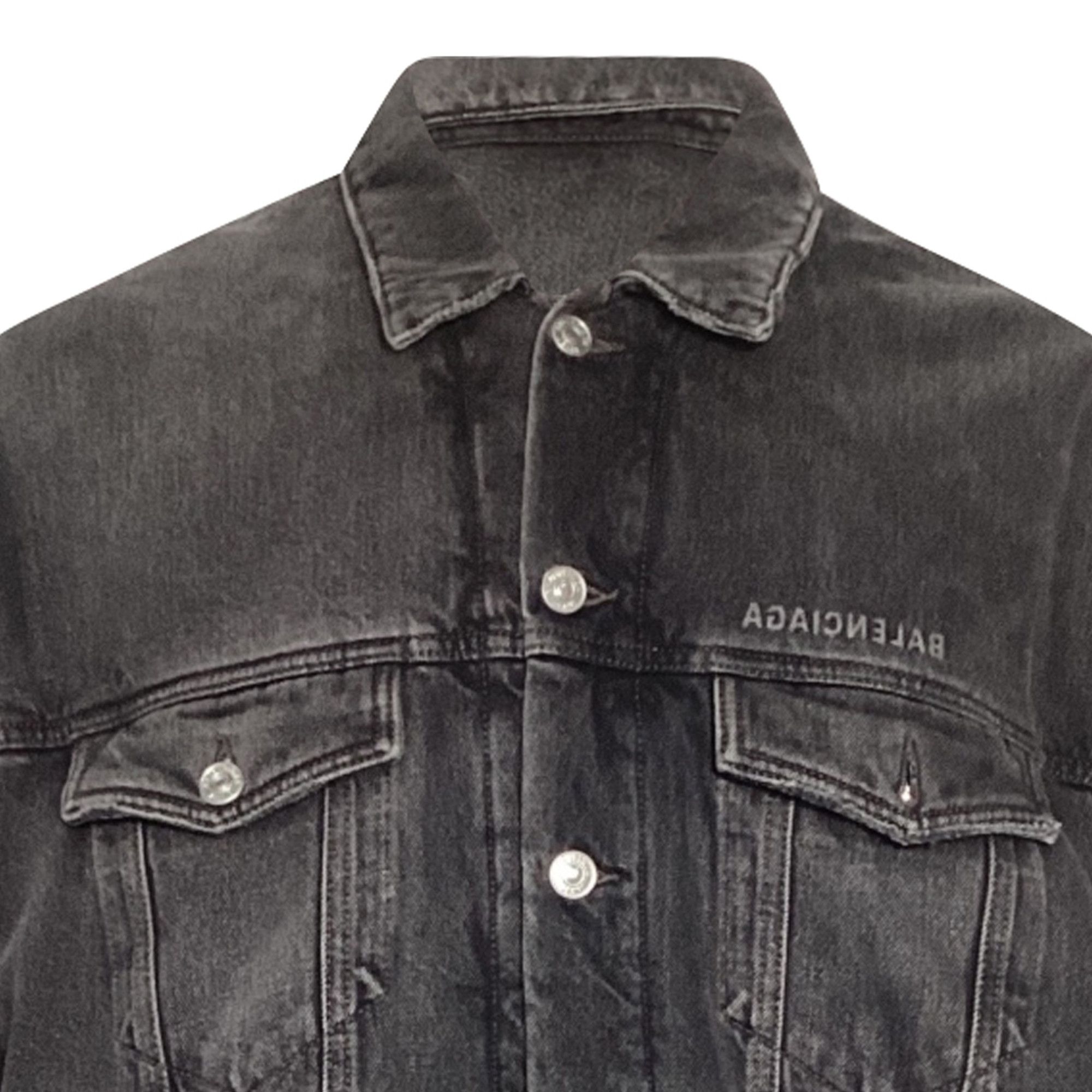 Balenciaga Balenciaga Mirror Denim Jacket in Dark Grey Cotton Size US L / EU 52-54 / 3 - 4 Thumbnail