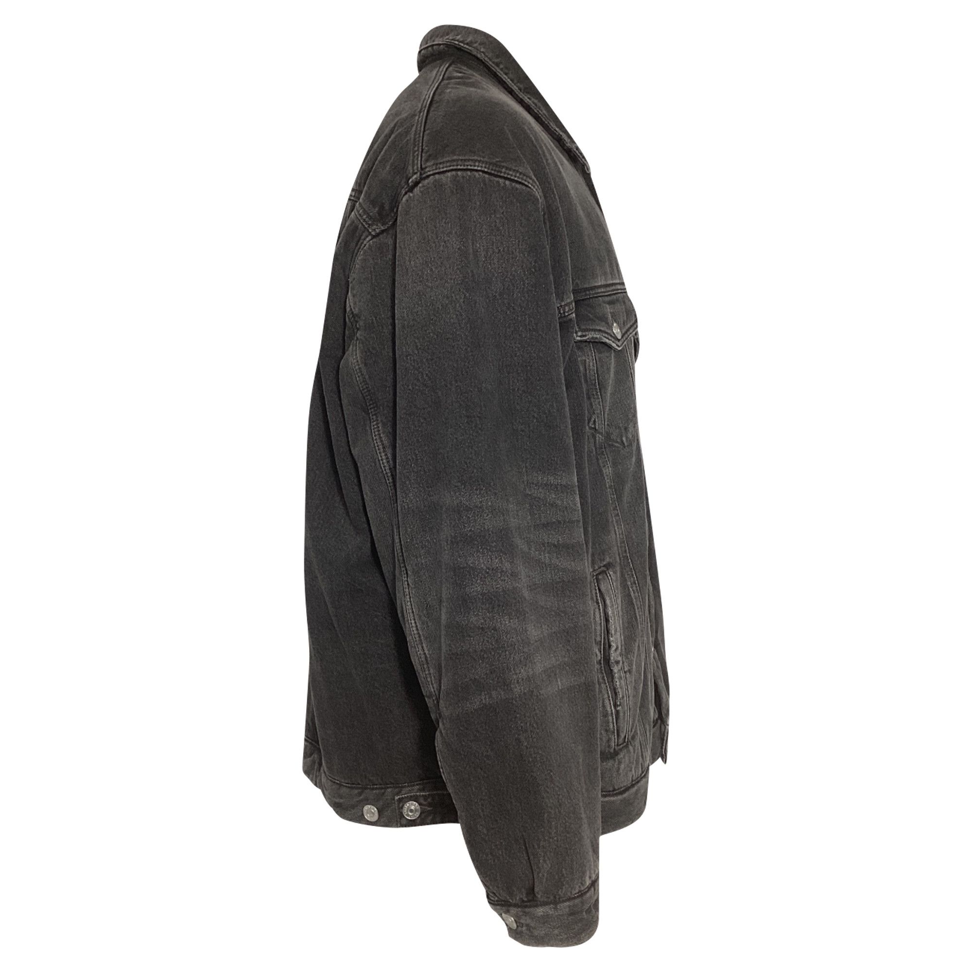 Balenciaga Balenciaga Mirror Denim Jacket in Dark Grey Cotton Size US L / EU 52-54 / 3 - 2 Thumbnail