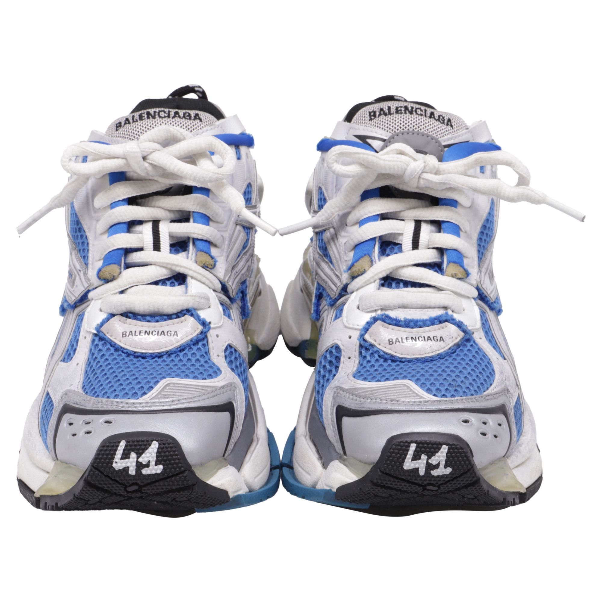 Balenciaga Balenciaga Runner Sneakers in Blue Polyurethane Size US 8 / EU 41 - 2 Thumbnail