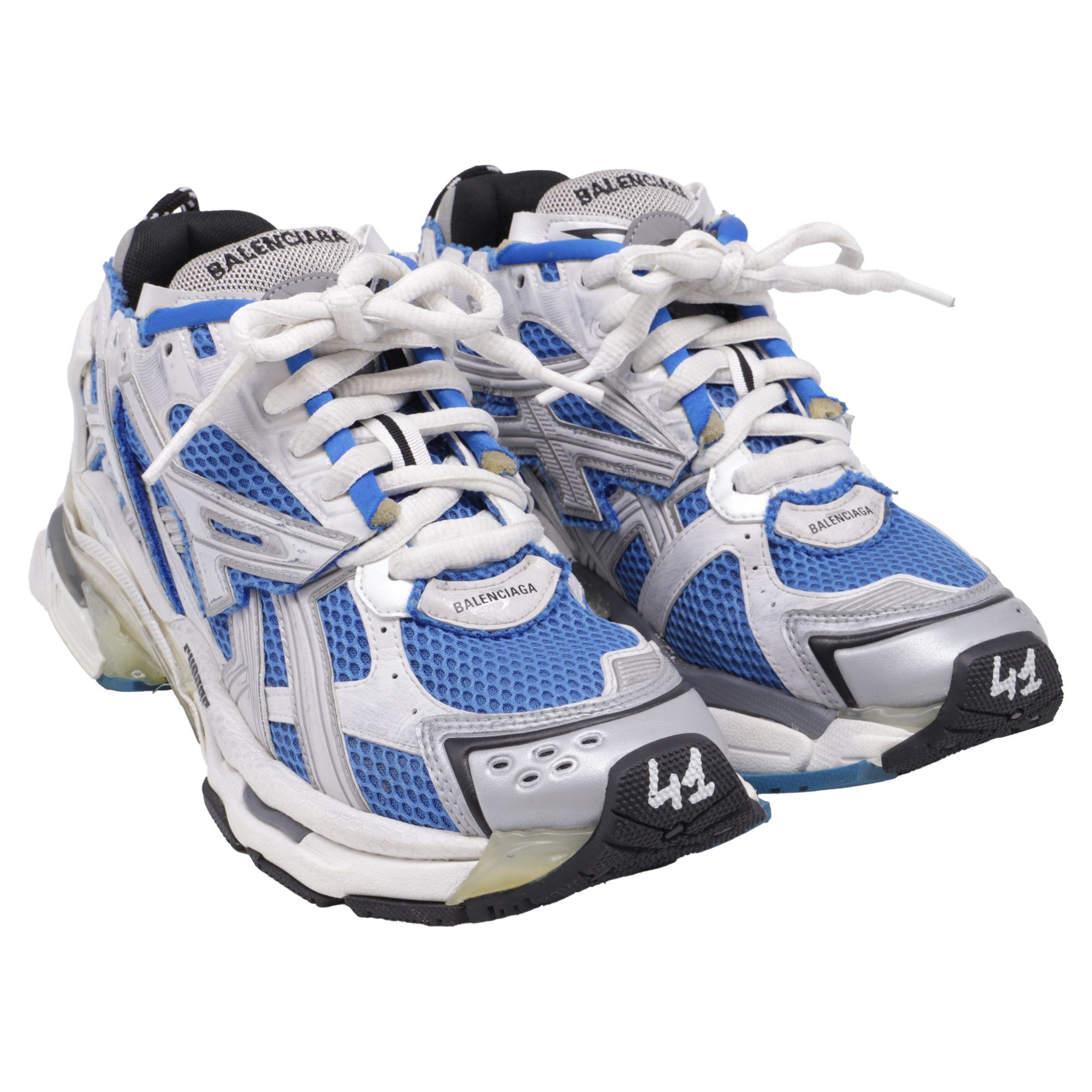 Balenciaga Balenciaga Runner Sneakers in Blue Polyurethane Size US 8 / EU 41 - 3 Thumbnail