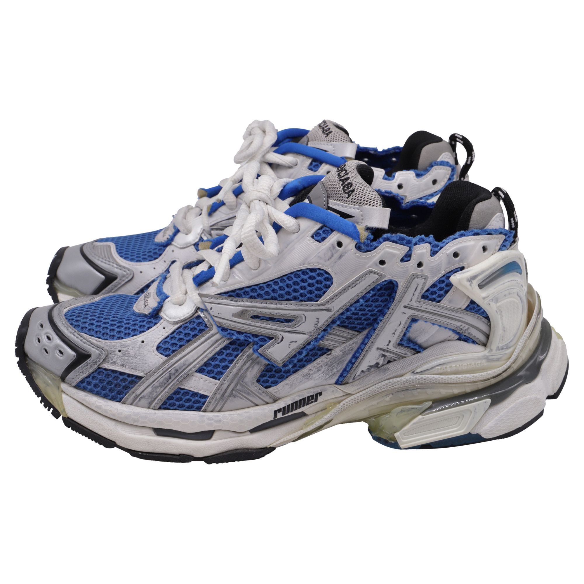 Balenciaga Balenciaga Runner Sneakers in Blue Polyurethane Size US 8 / EU 41 - 4 Thumbnail