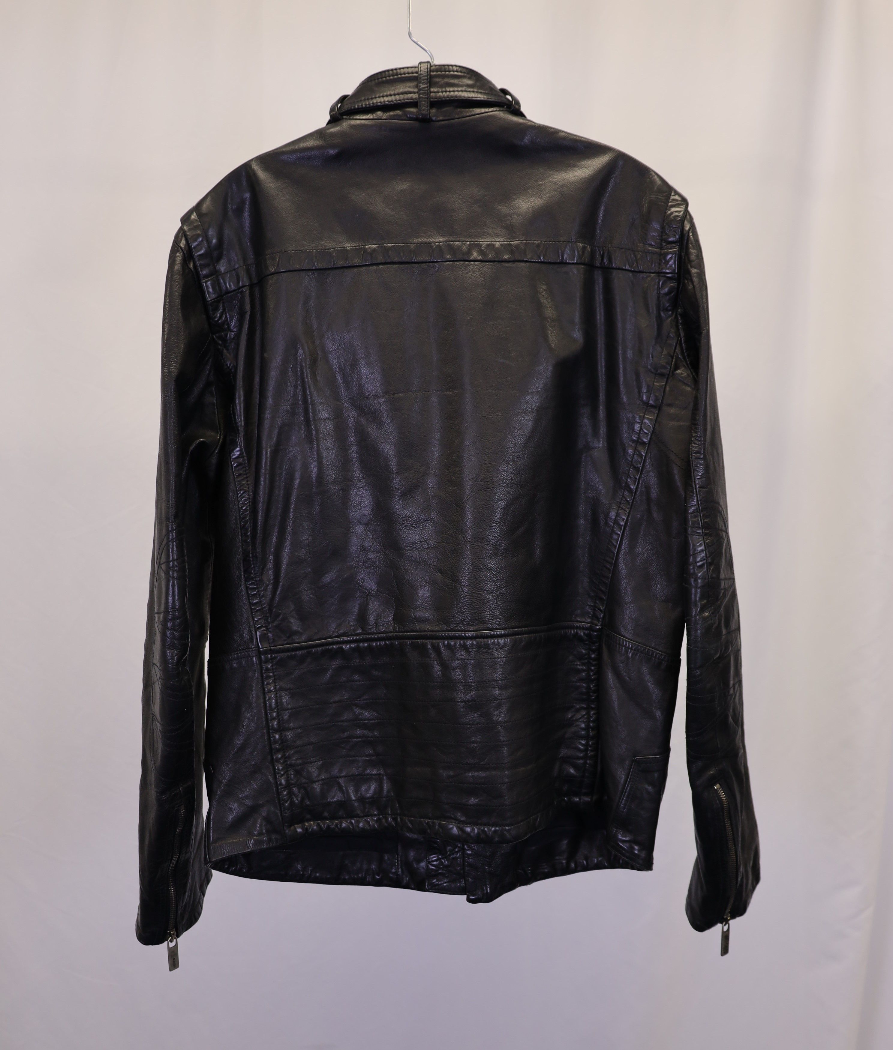 Kenzo Kenzo Zip Front Moto Jacket in Black Calfskin Leather Size US M / EU 48-50 / 2 - 5 Thumbnail