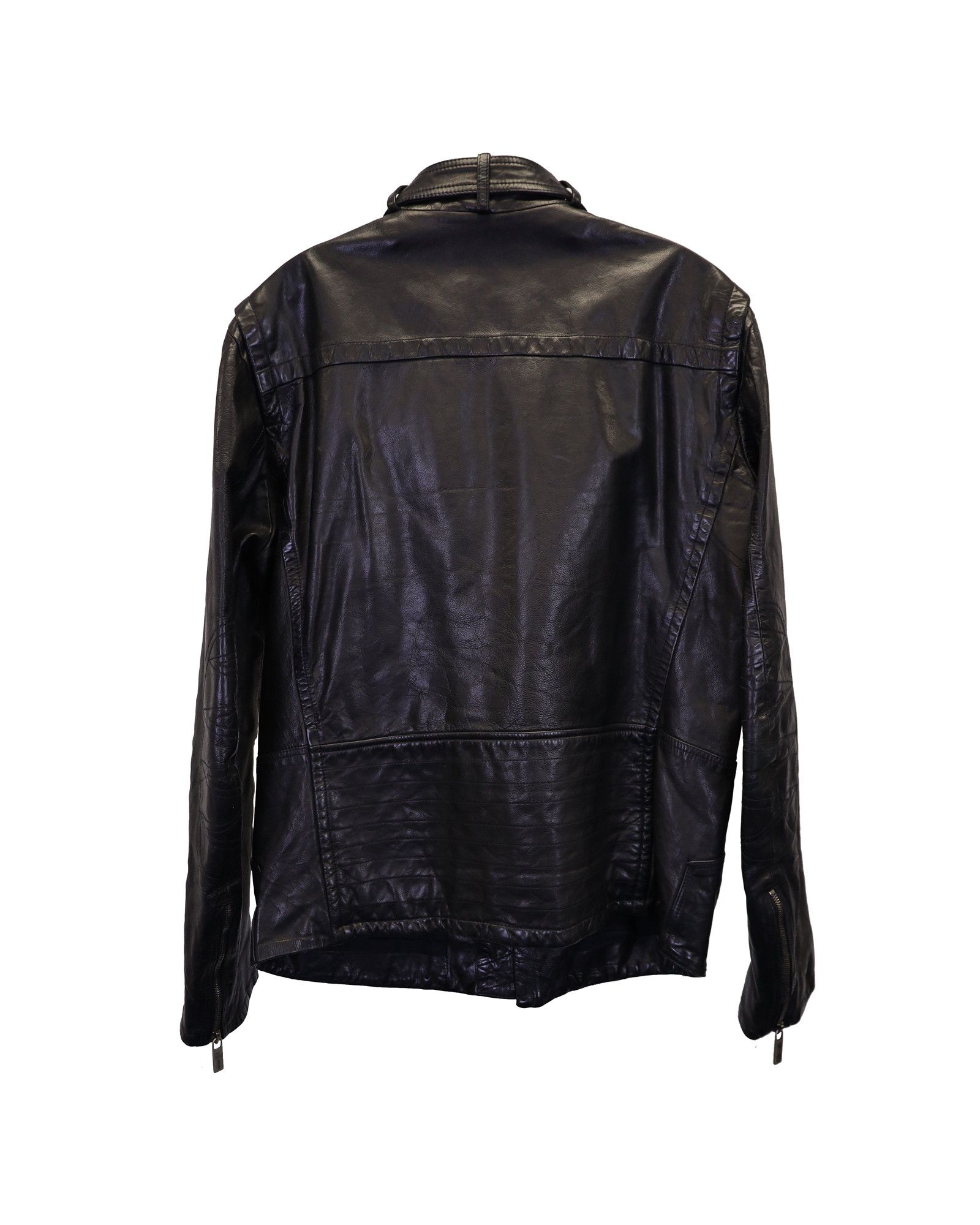 Kenzo Kenzo Zip Front Moto Jacket in Black Calfskin Leather Size US M / EU 48-50 / 2 - 2 Thumbnail