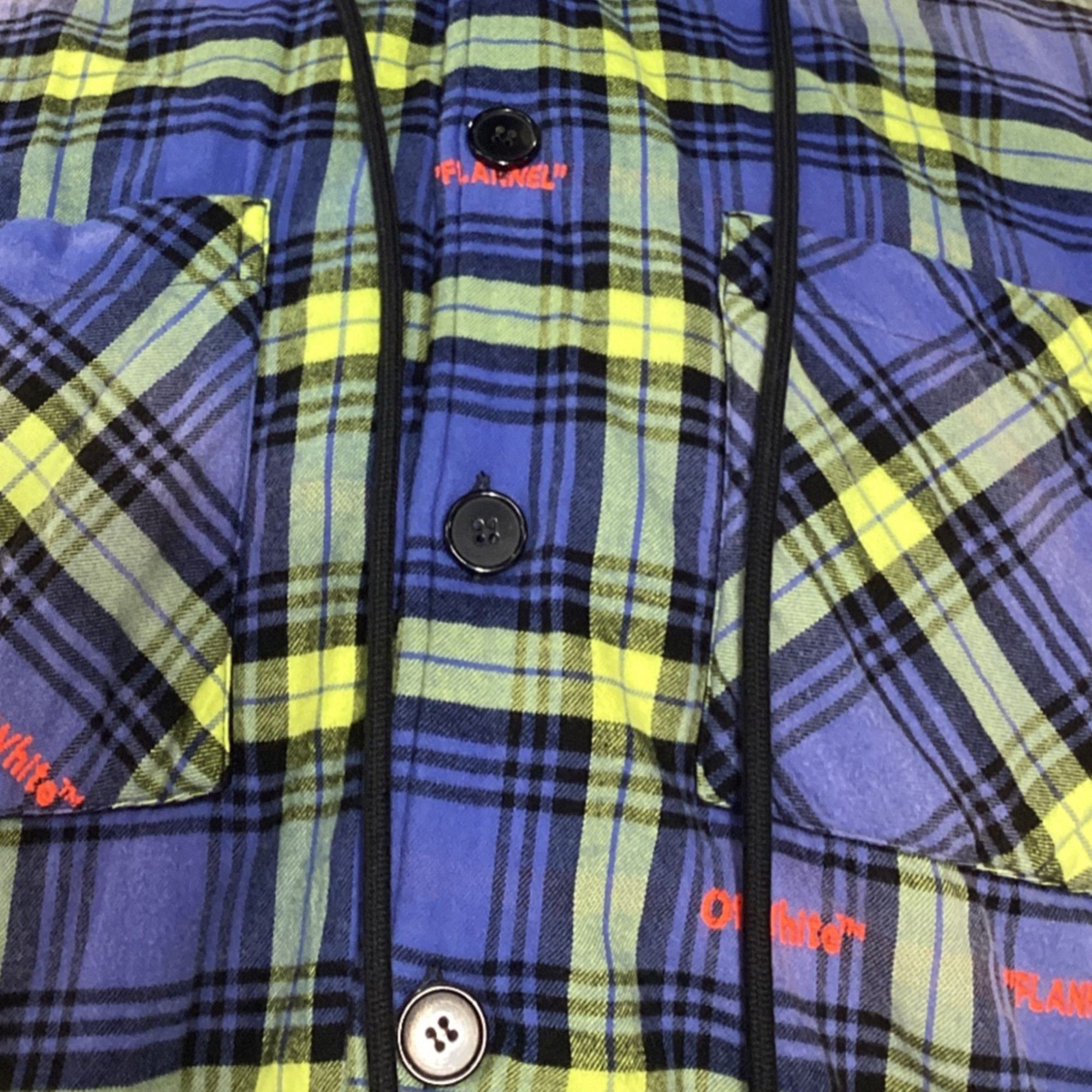 Off-White Off-White Arrow Logo Plaid Shirt Jacket in Blue and Yellow C Size US M / EU 48-50 / 2 - 2 Thumbnail